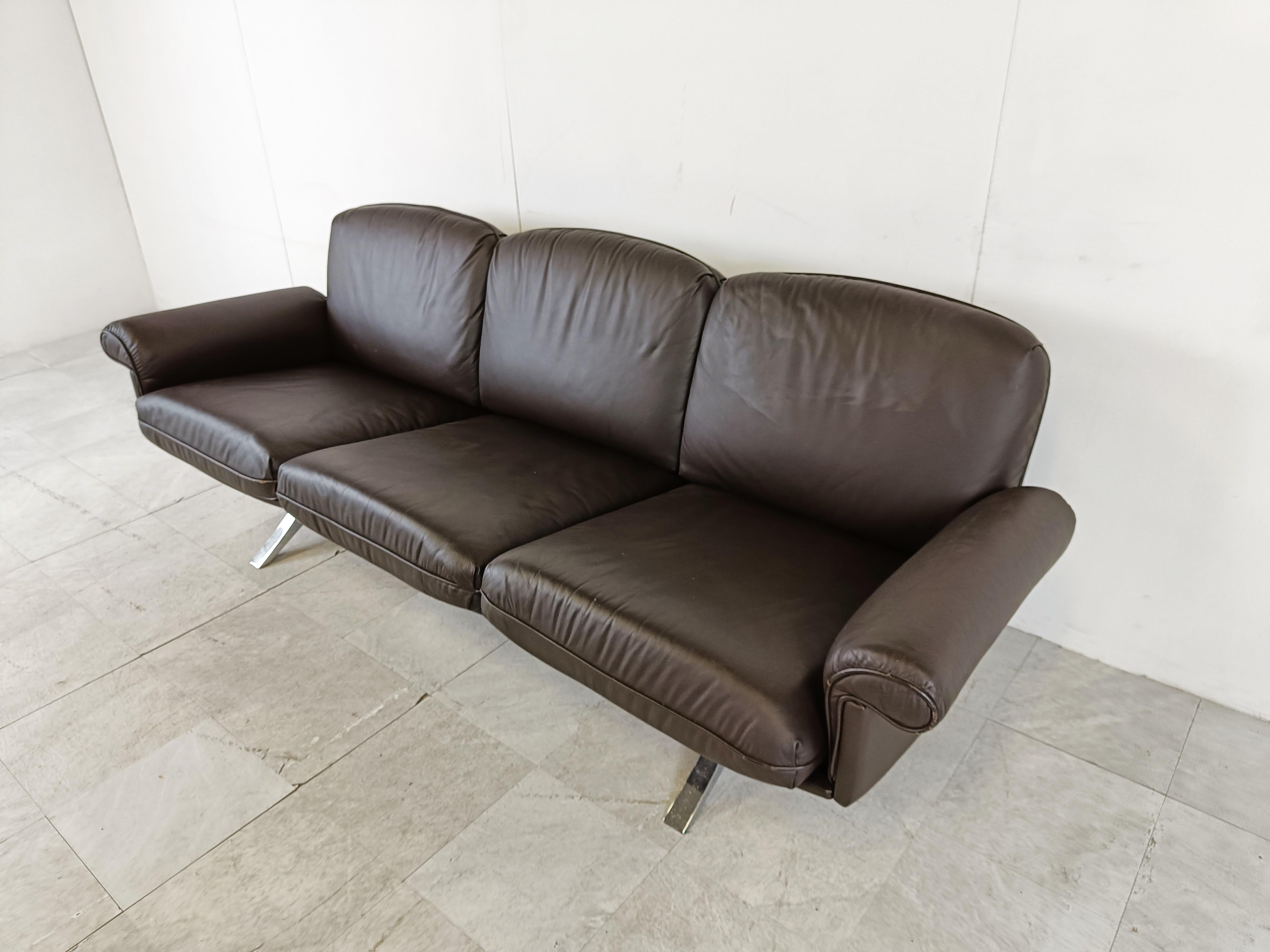 Late 20th Century De Sede DS31 Sofa in Brown Leather, 1970s For Sale
