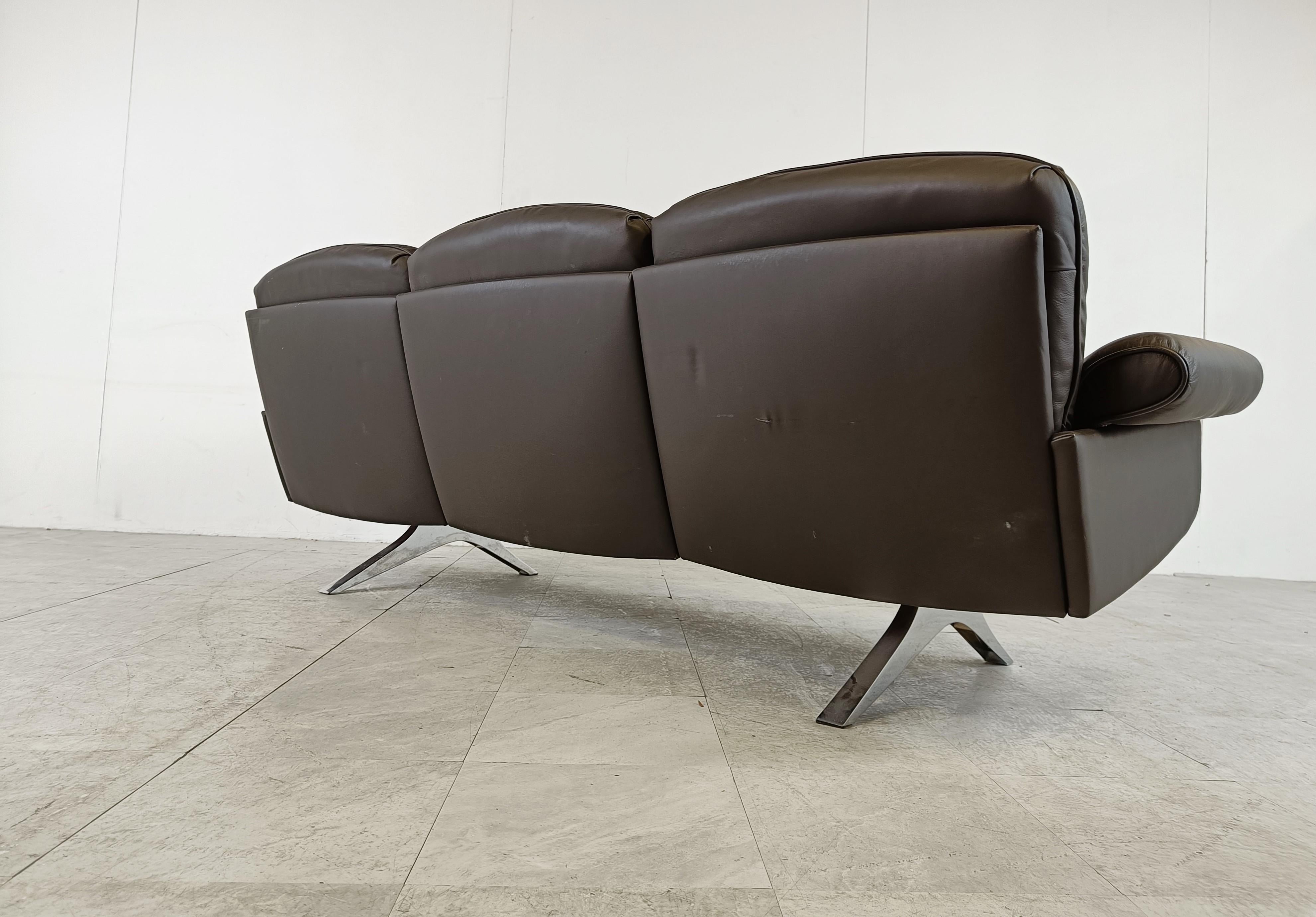 De Sede DS31 Sofa in Brown Leather, 1970s For Sale 3