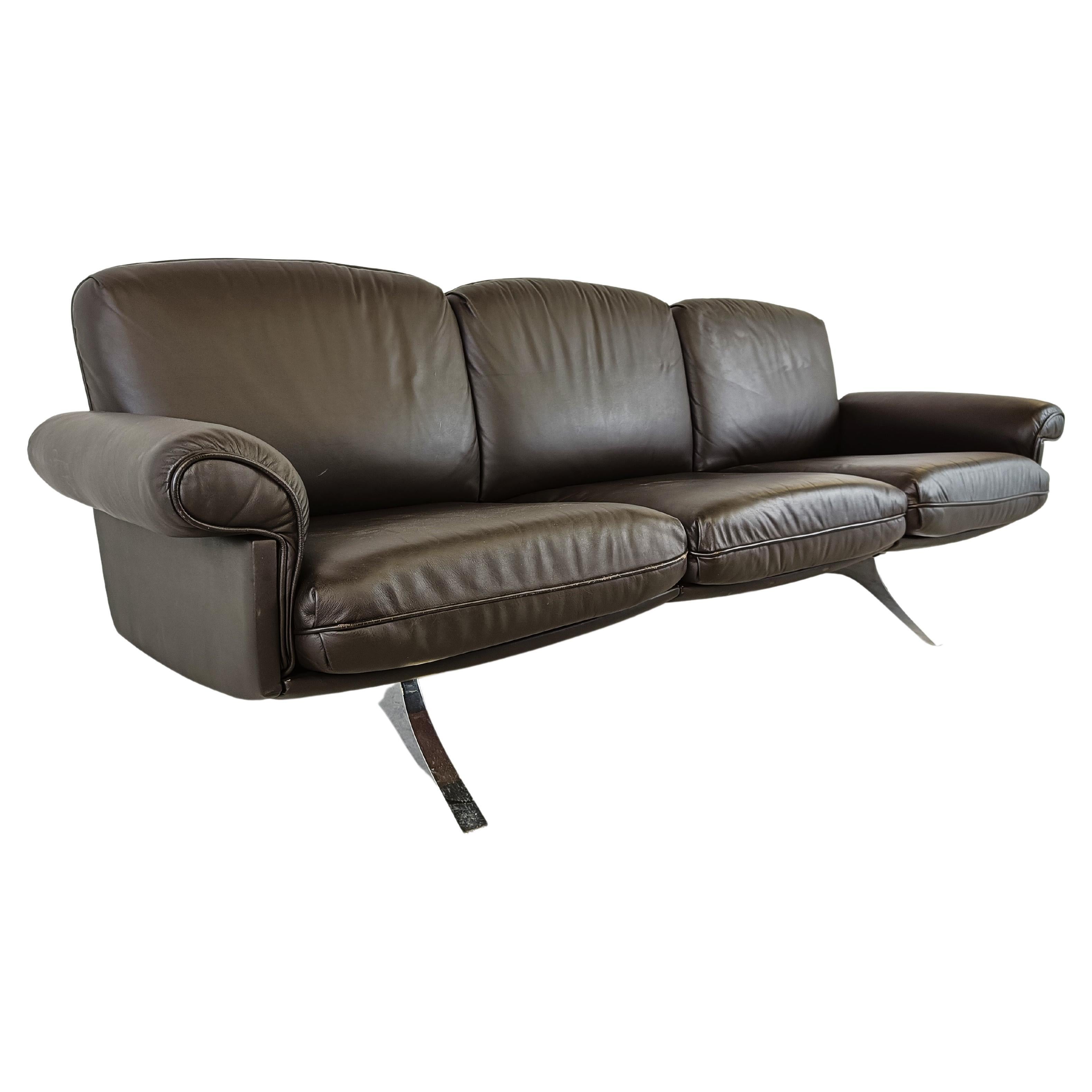 De sede DS31-Sofa aus braunem Leder, 1970er-Jahre
