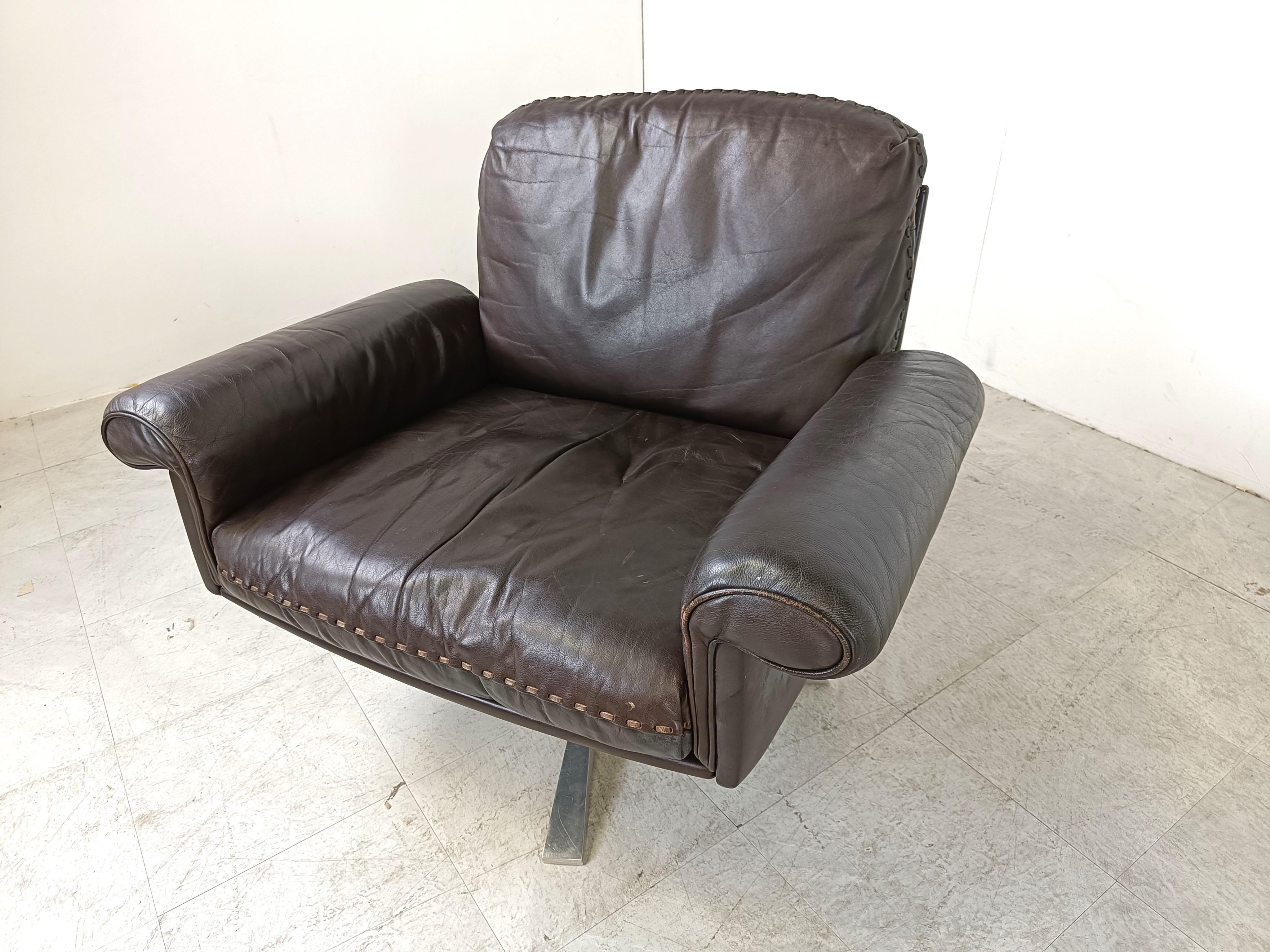 De sede DS31 sofa set in brown leather, 1970s 8