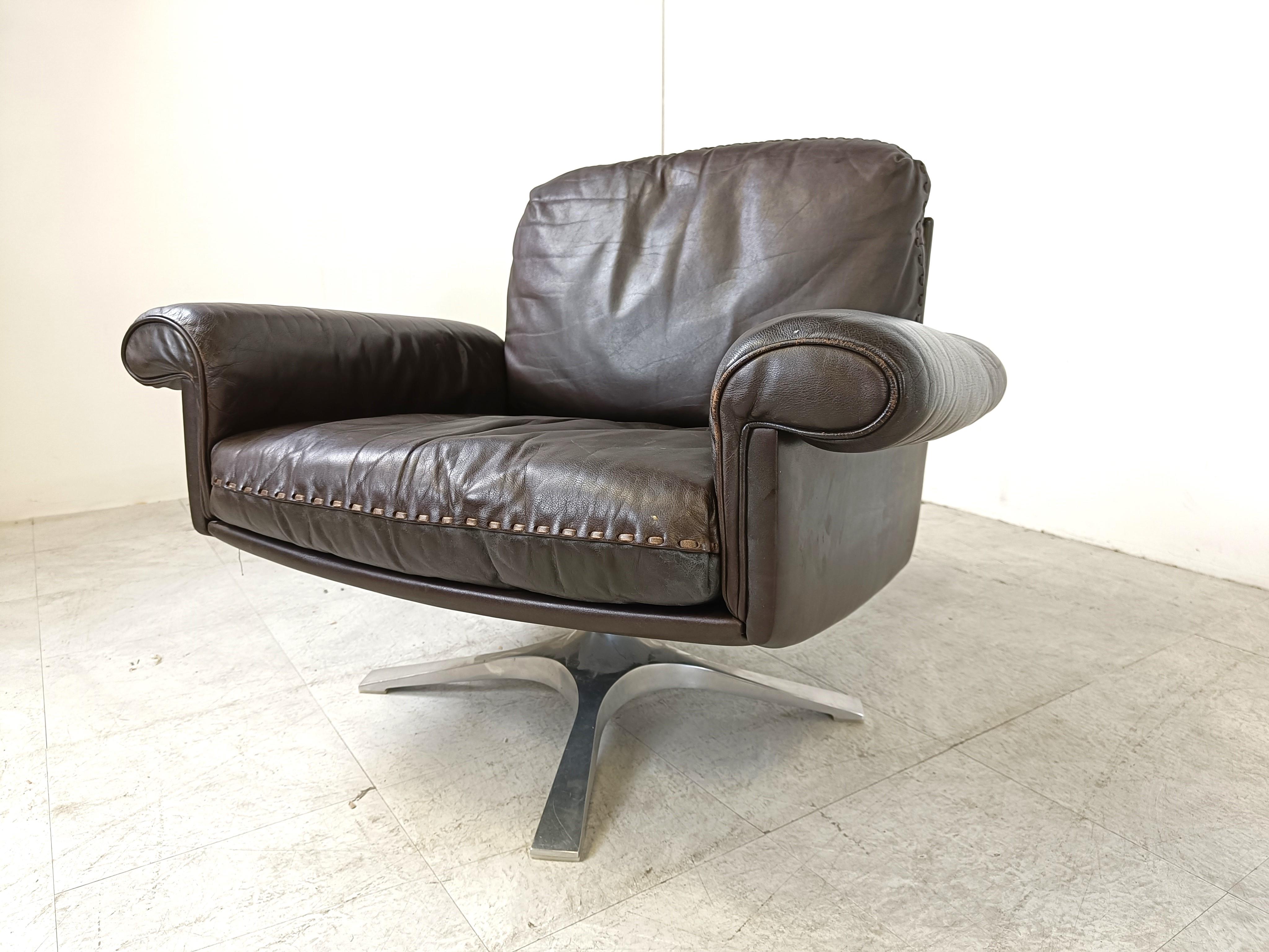 De sede DS31 sofa set in brown leather, 1970s 9