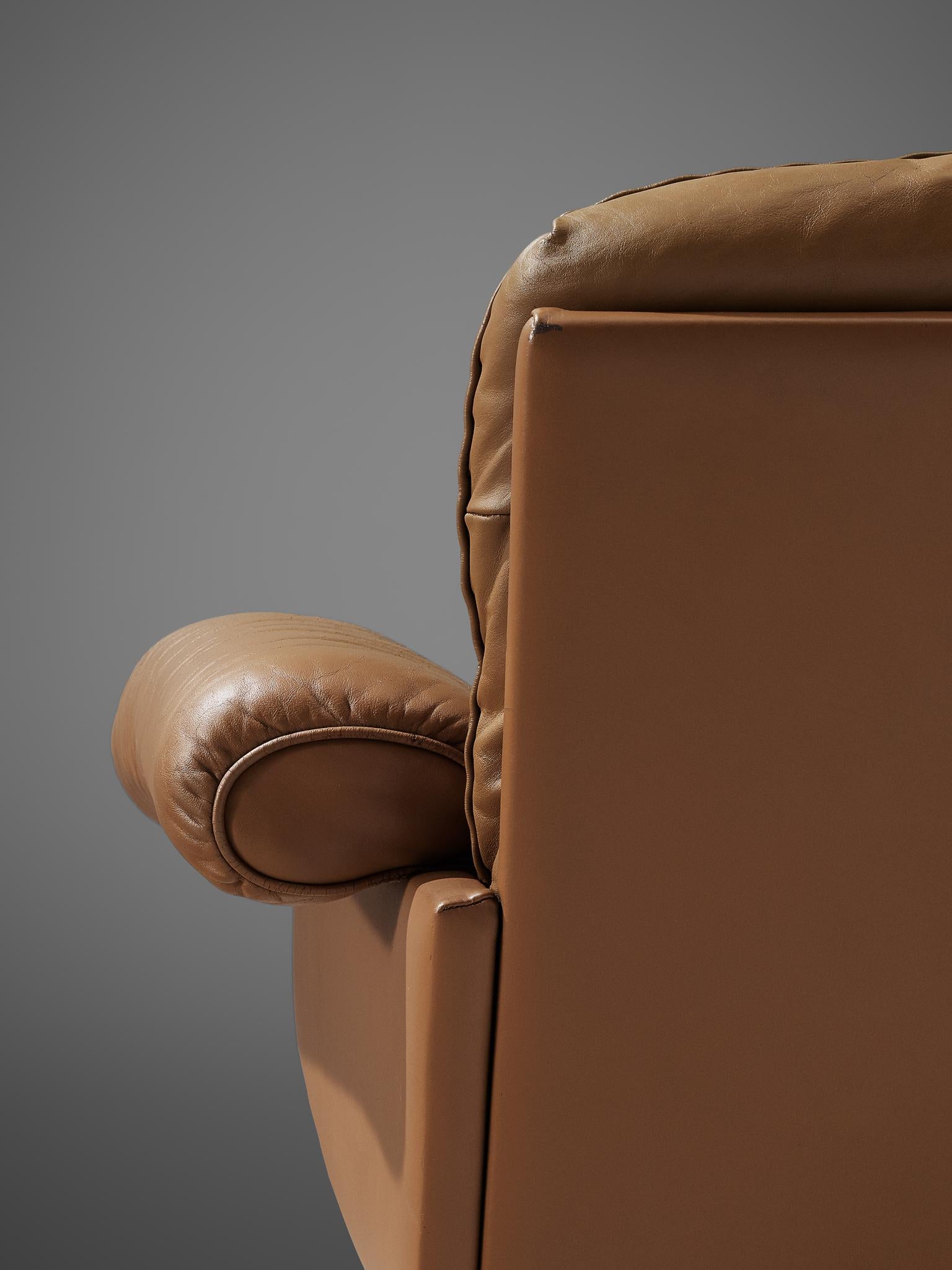 Metal De Sede DS31 Swivel Chair in Brown Leather