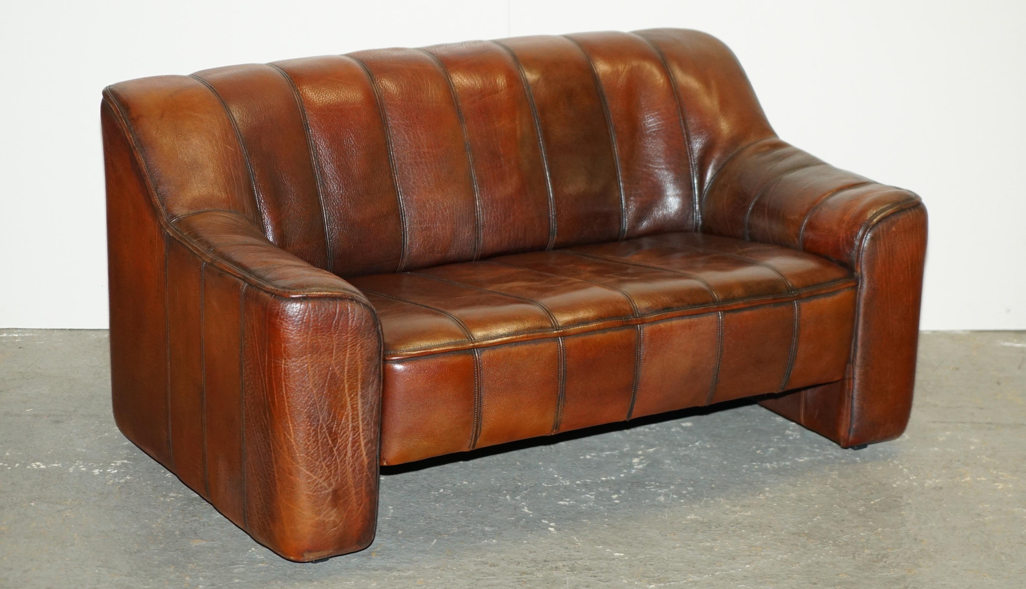 DE SEDE DS44 RECLINiNG CUIR BUFALO NECK BROWN PAIR OF ARMCHAIRS & SOFA SUITE en vente 10