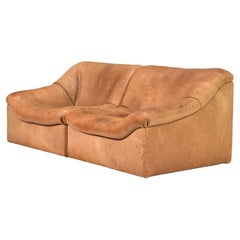 De Sede DS46 Cognac Buffalo Leather Sectional Sofa, Switzerland - 1976