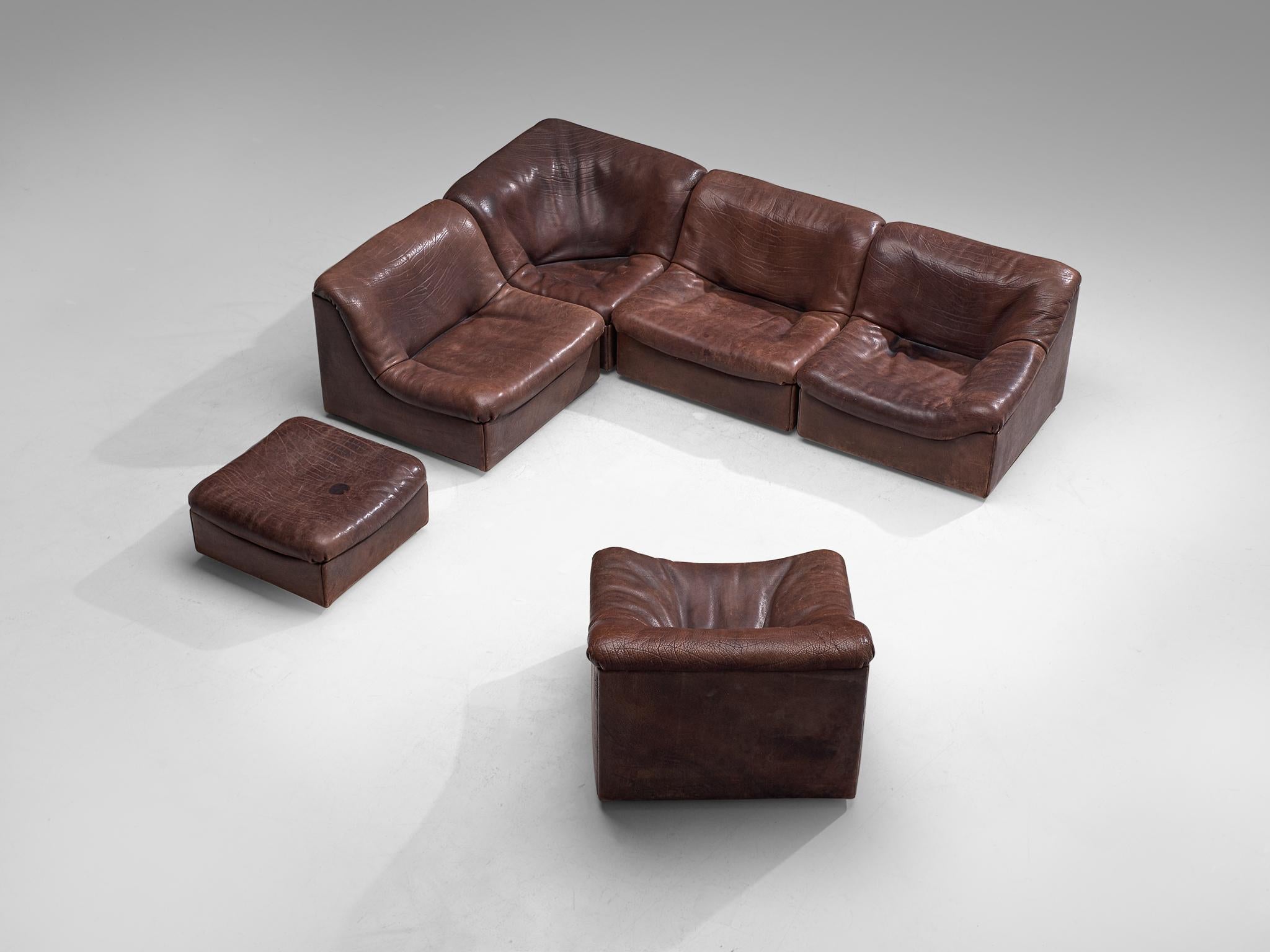 De Sede DS46 Modular Sofa in Brown Leather 3