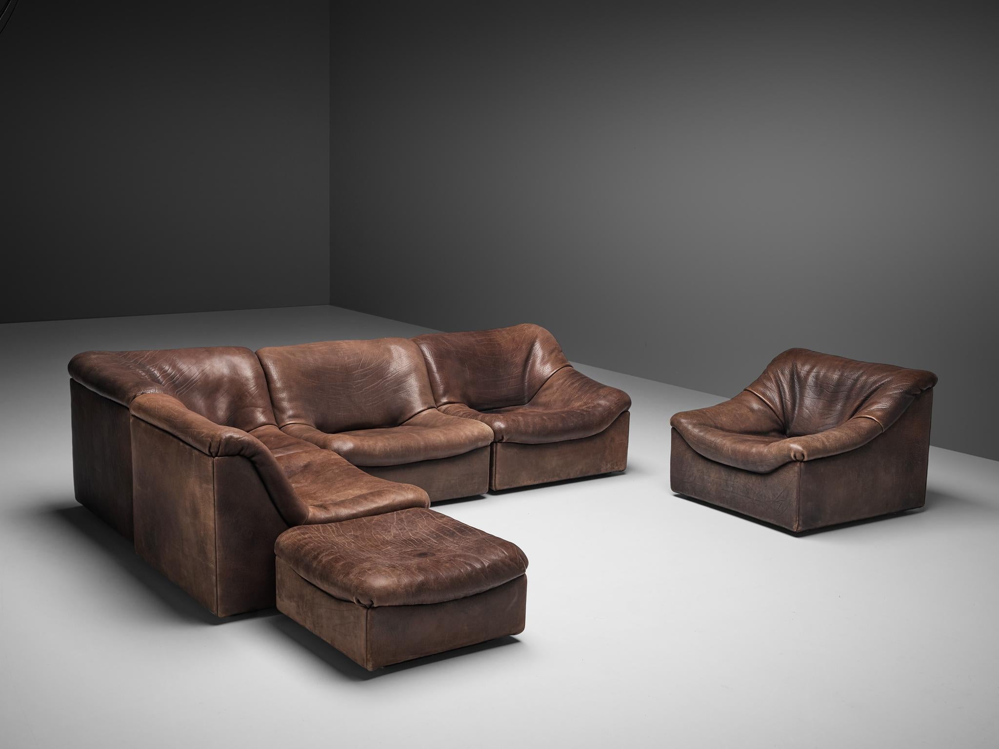 De Sede DS46 Modular Sofa in Brown Leather 5