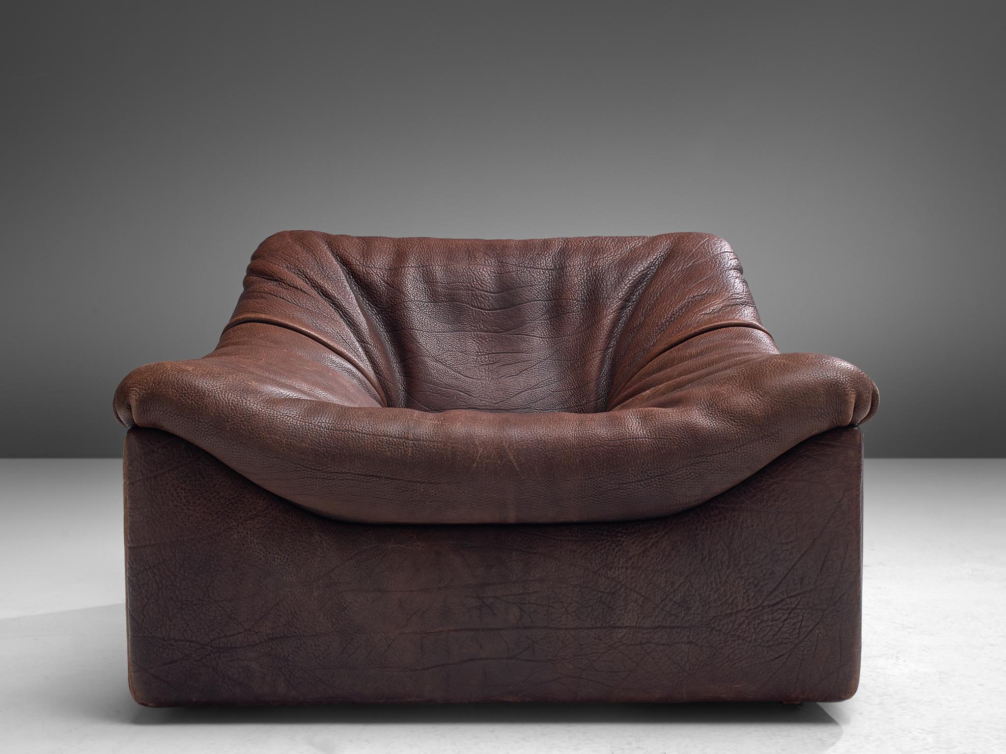 brown leather modular sofa