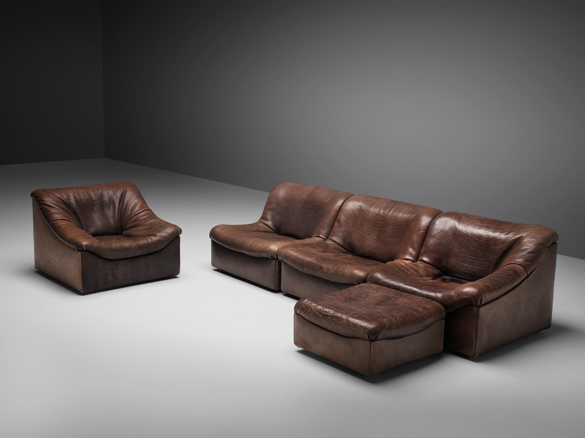 De Sede DS46 Modular Sofa in Brown Leather (Leder)
