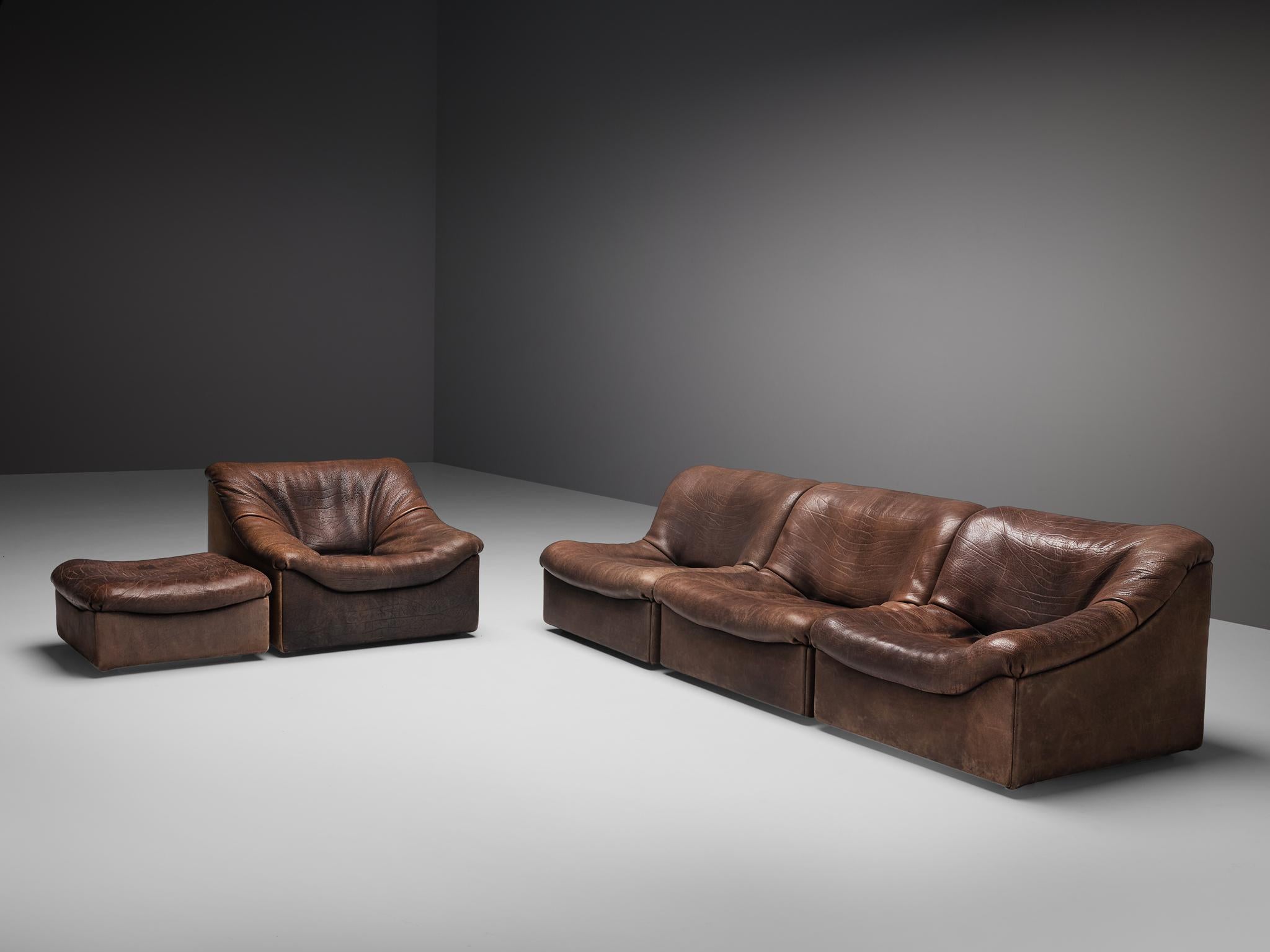 De Sede DS46 Modular Sofa in Brown Leather 2