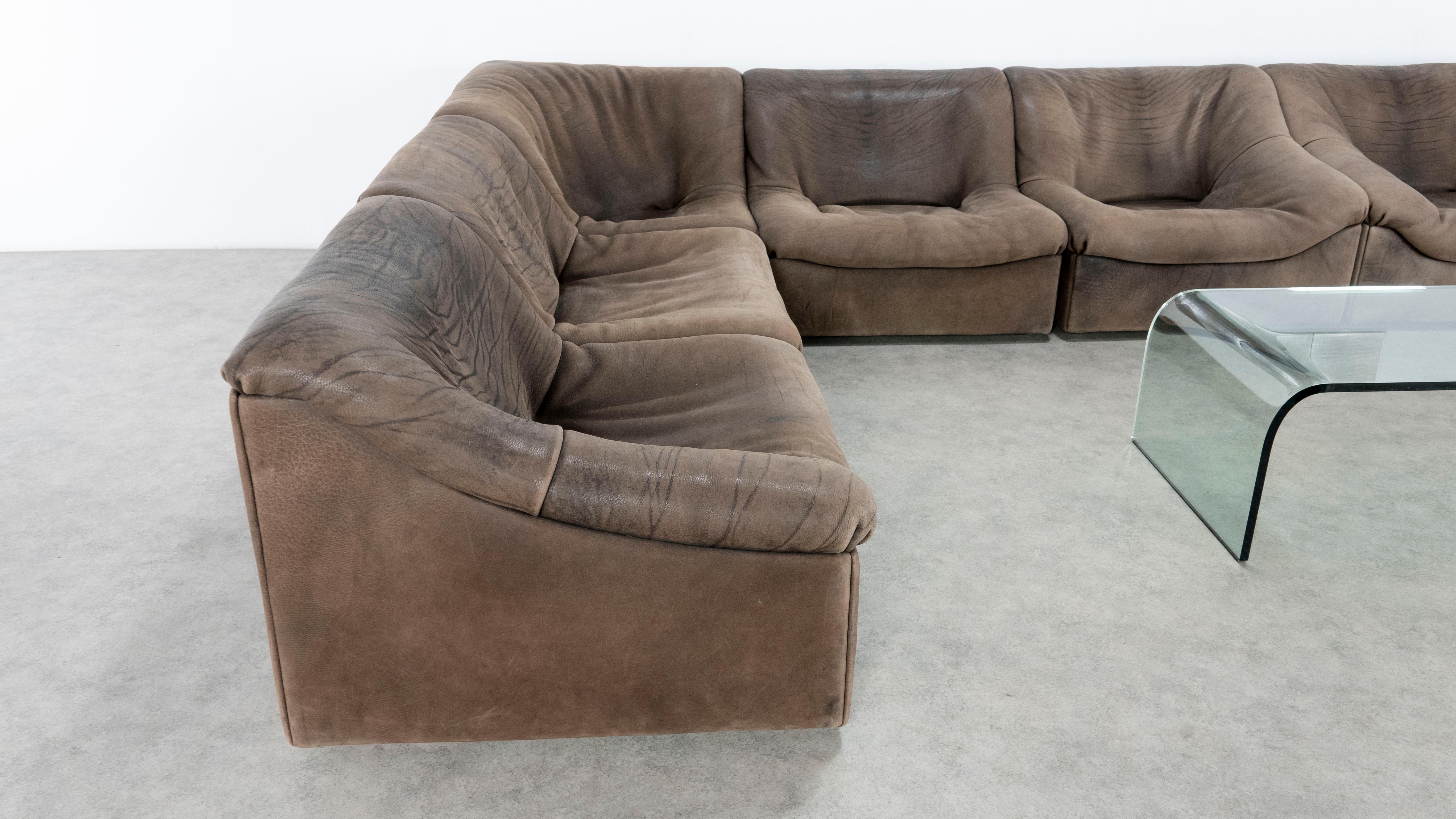 De Sede DS46 Sectional Sofa in Brown Buffalo Leather 3