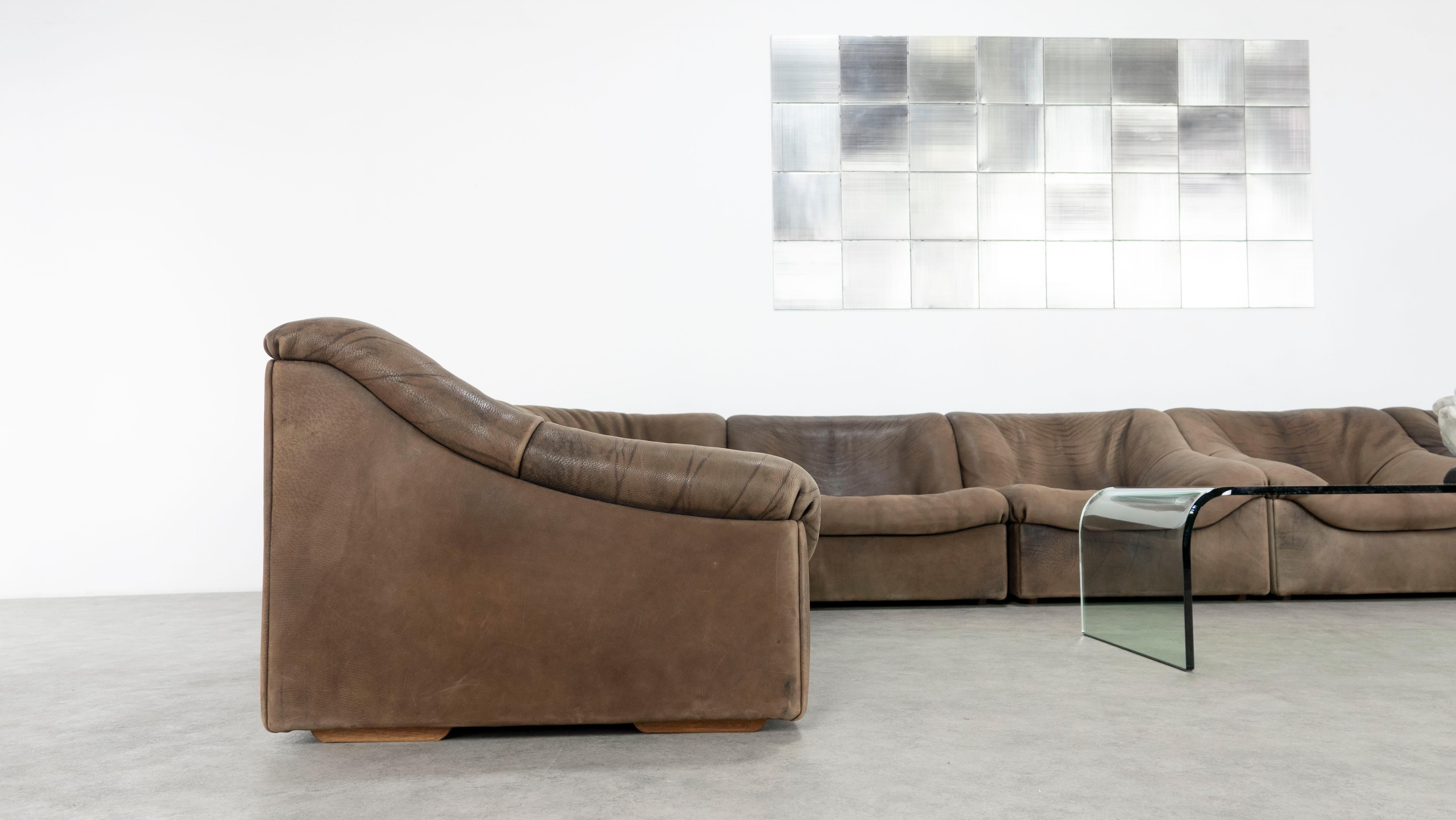 De Sede DS46 Sectional Sofa in Brown Buffalo Leather 7