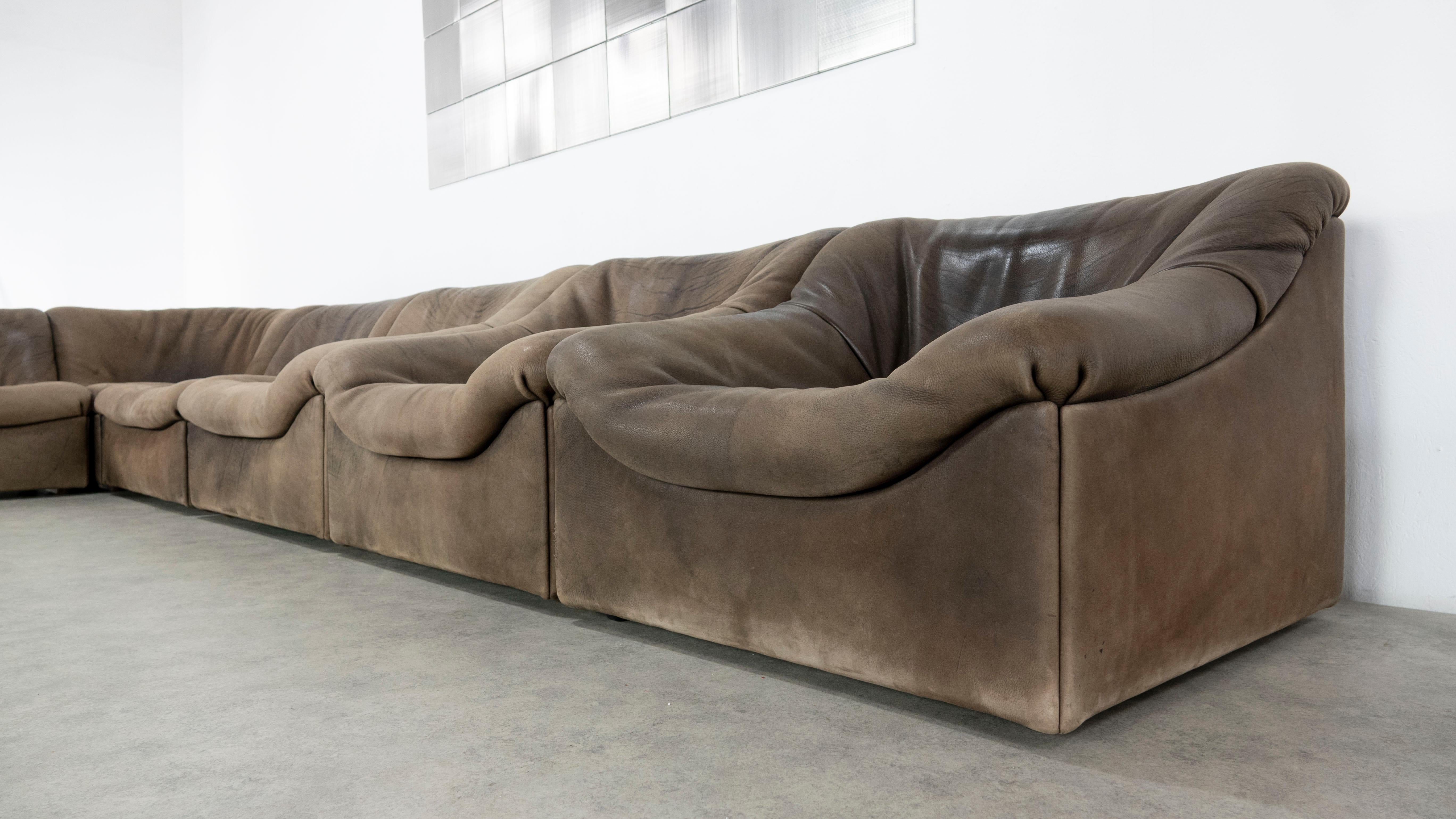 De Sede DS46 Sectional Sofa in Brown Buffalo Leather 8