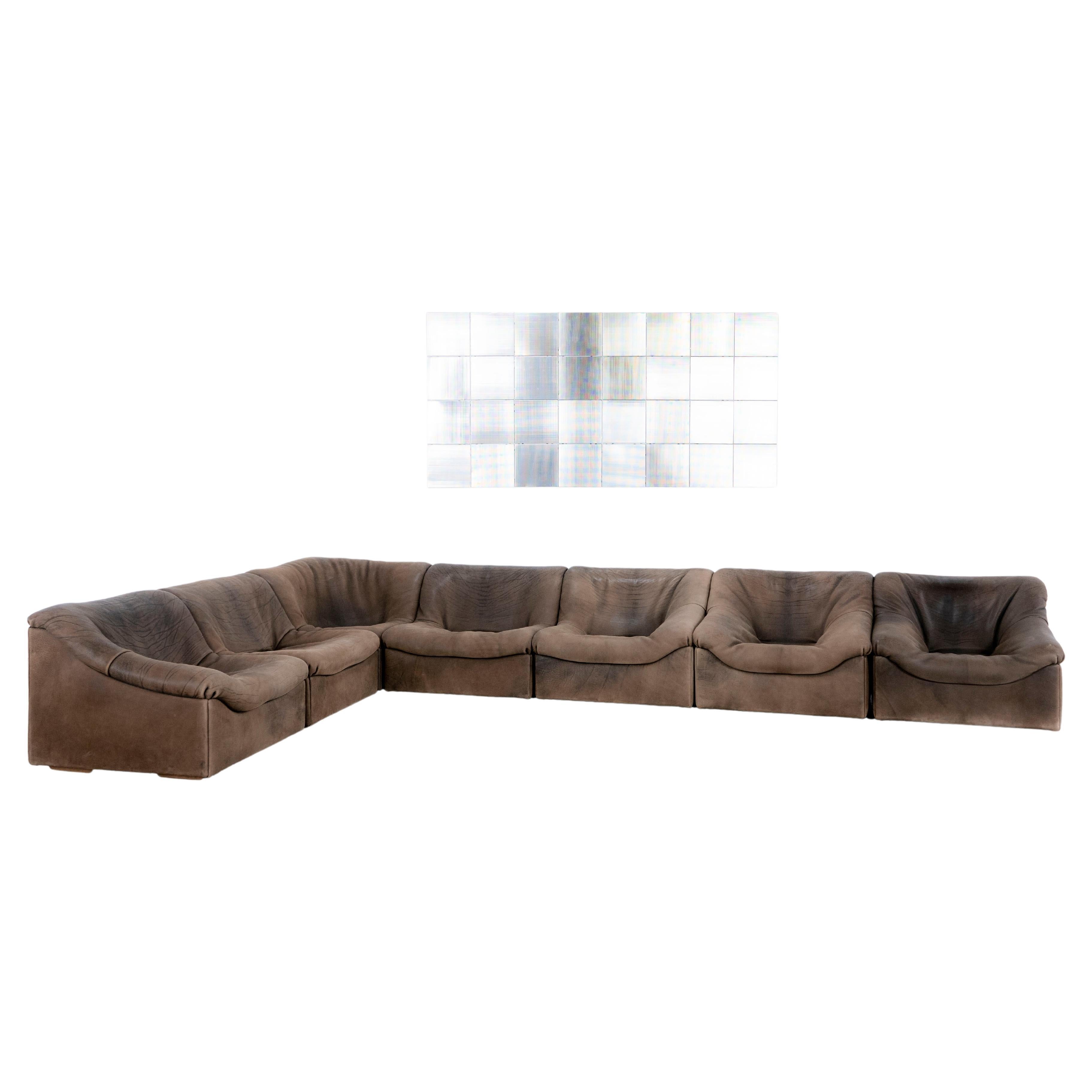 De Sede DS46 Sectional Sofa in Brown Buffalo Leather