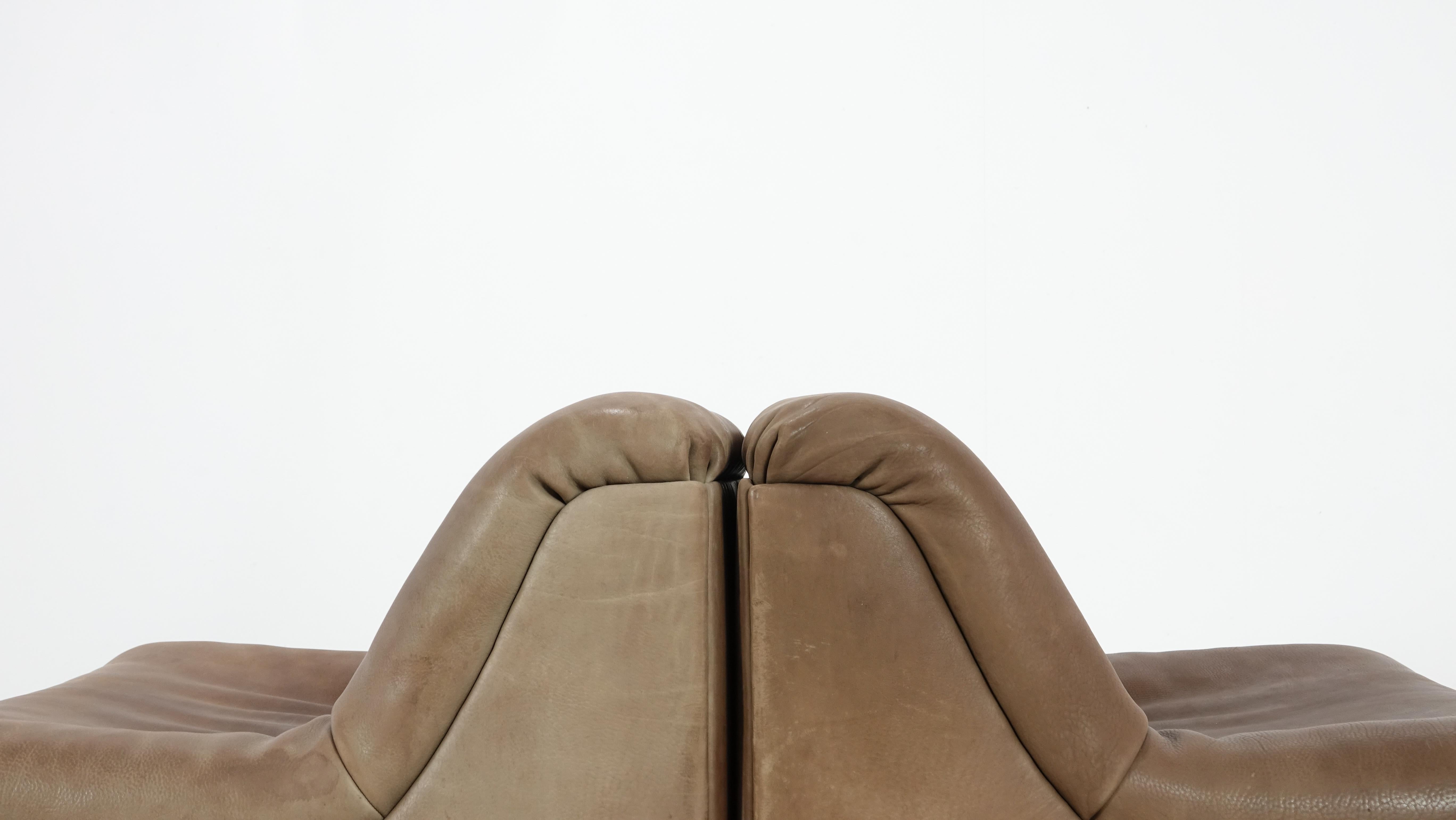 De Sede DS46 Sectional Sofa in Cognac Buffalo Leather 2