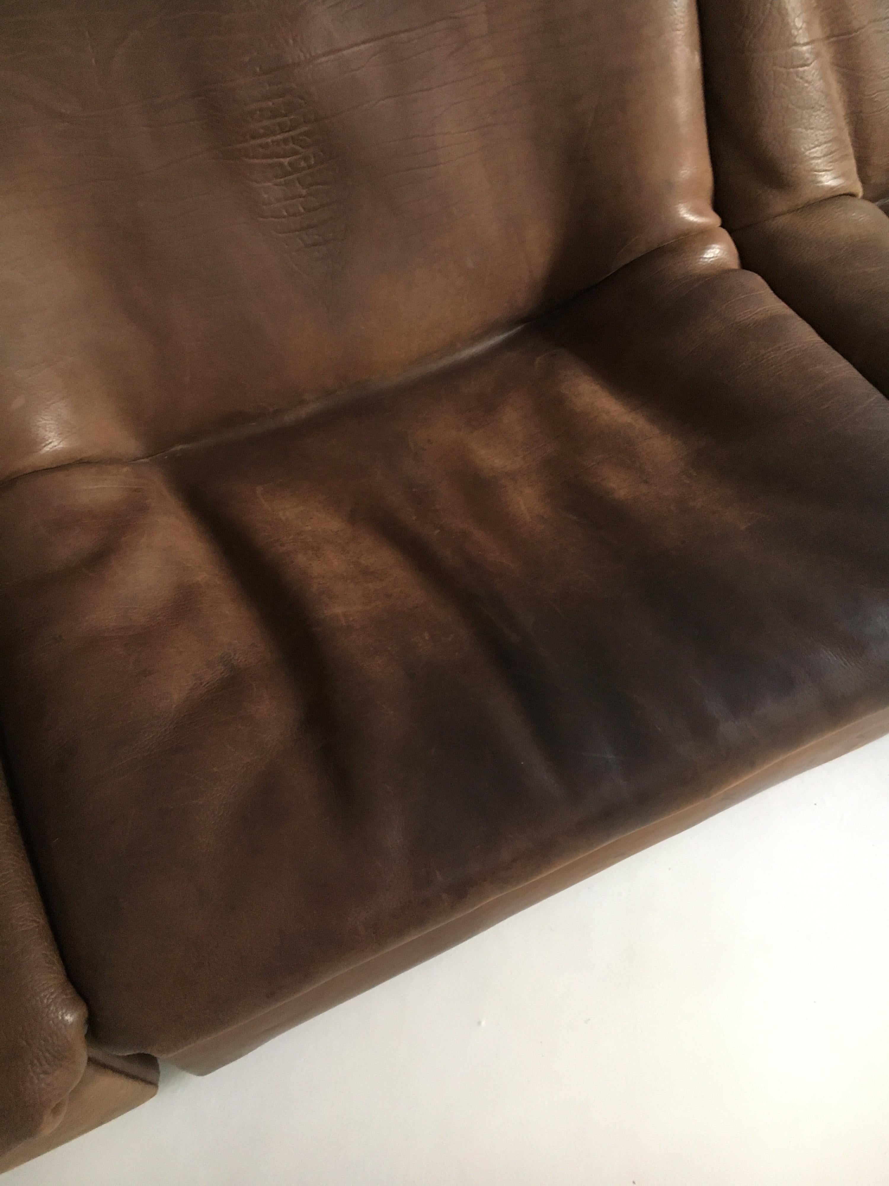 De Sede DS46 Sectional Sofa in Cognac Buffalo Leather, Switzerland, 1970s 12