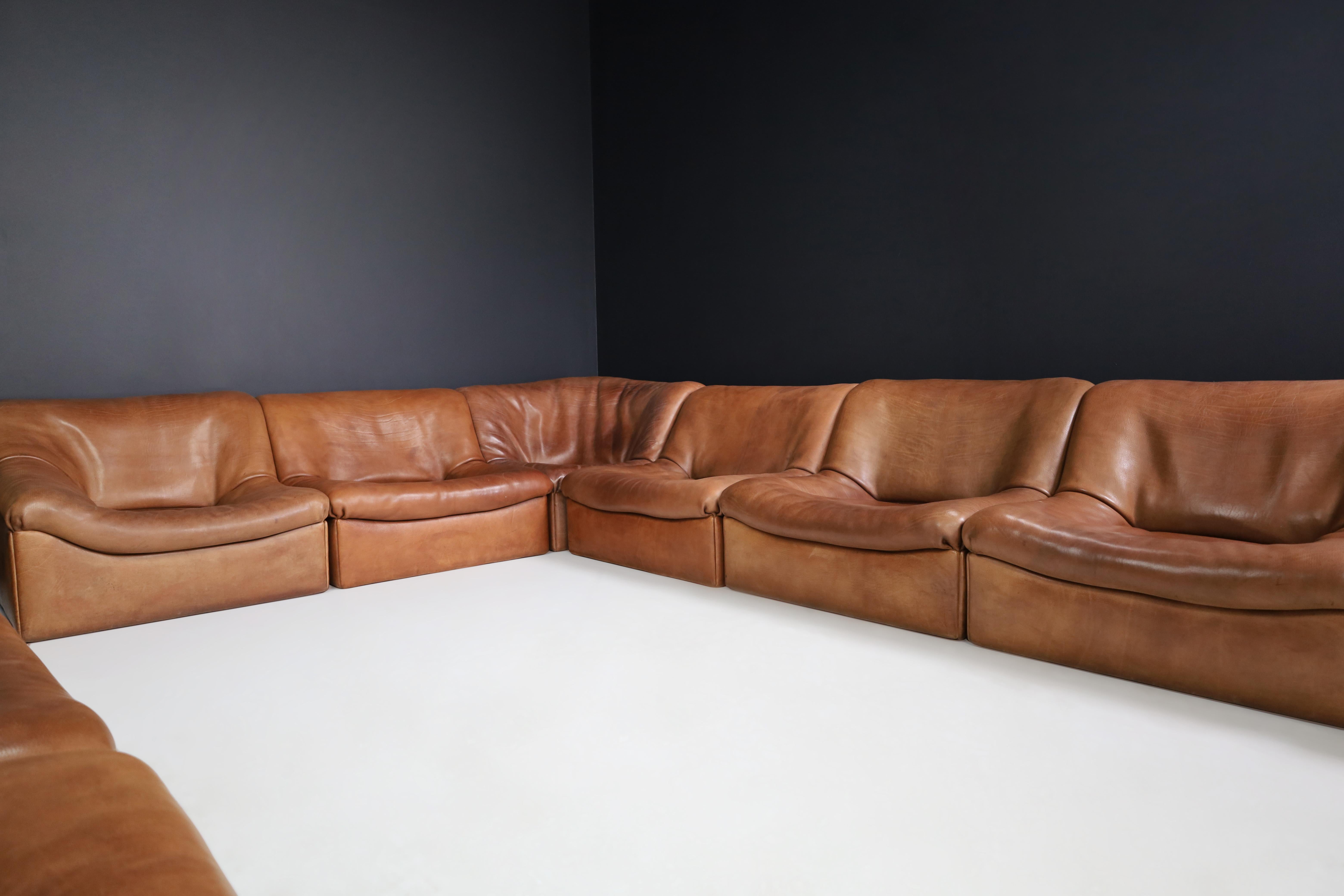 De Sede Ds46 Sectional Sofa-Livingroomset in Buffalo Leather, Switzerland 1970s For Sale 4