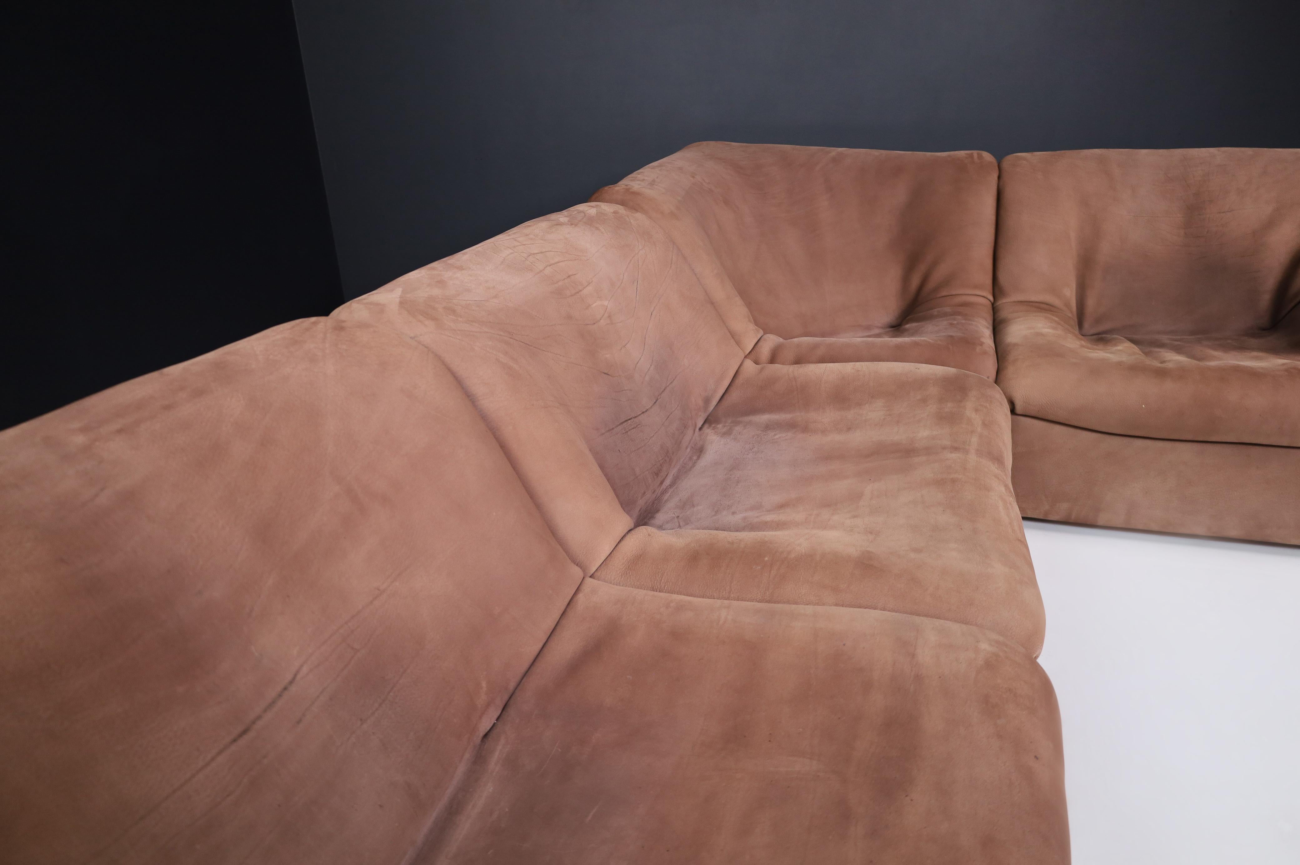 De Sede DS46 Sectional Sofa-Livingroomset in Buffalo Leather, Switzerland 1970s For Sale 3