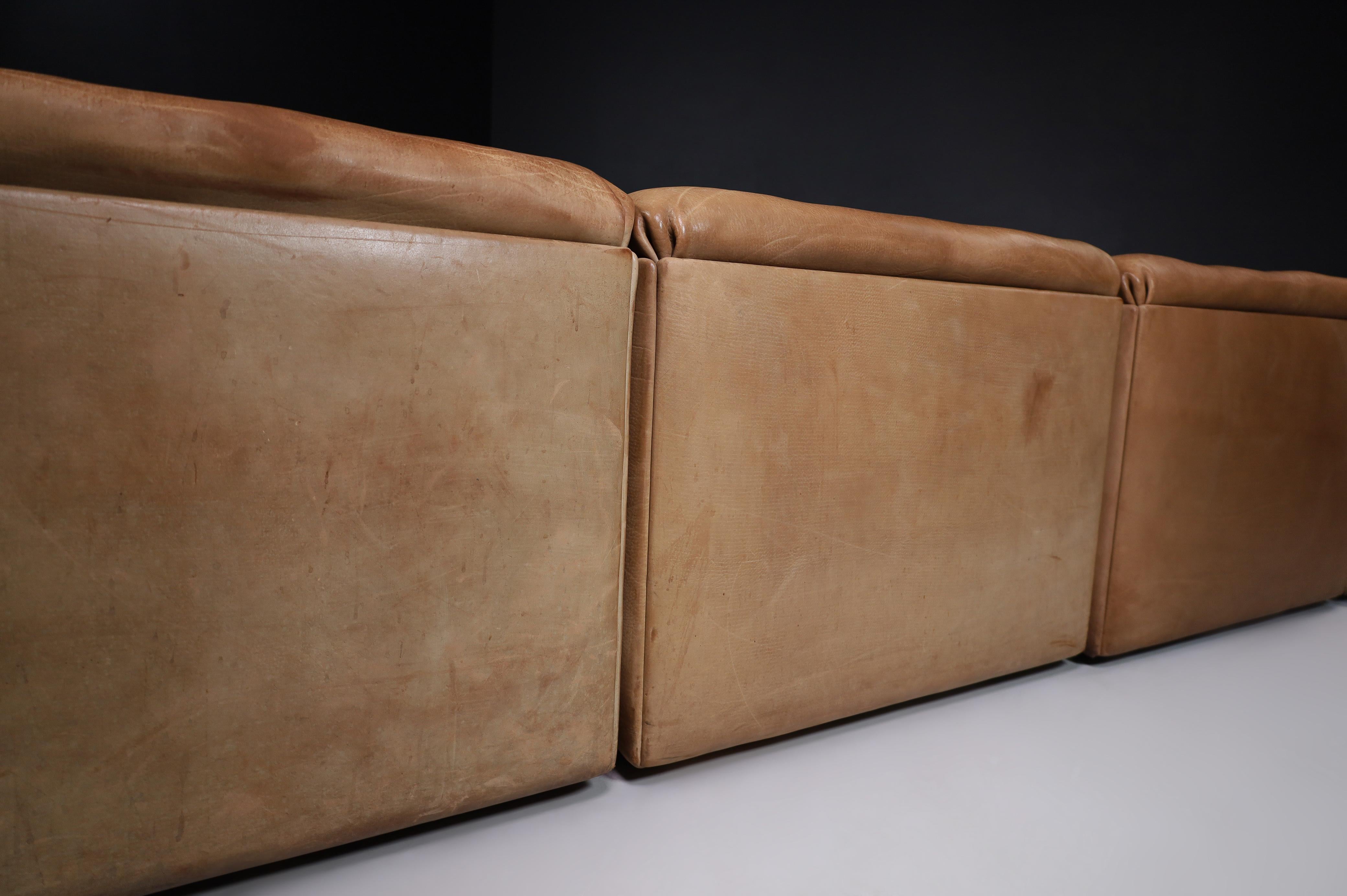 De Sede Ds46 Sectional Sofa-Livingroomset in Buffalo Leather, Switzerland 1970s For Sale 2