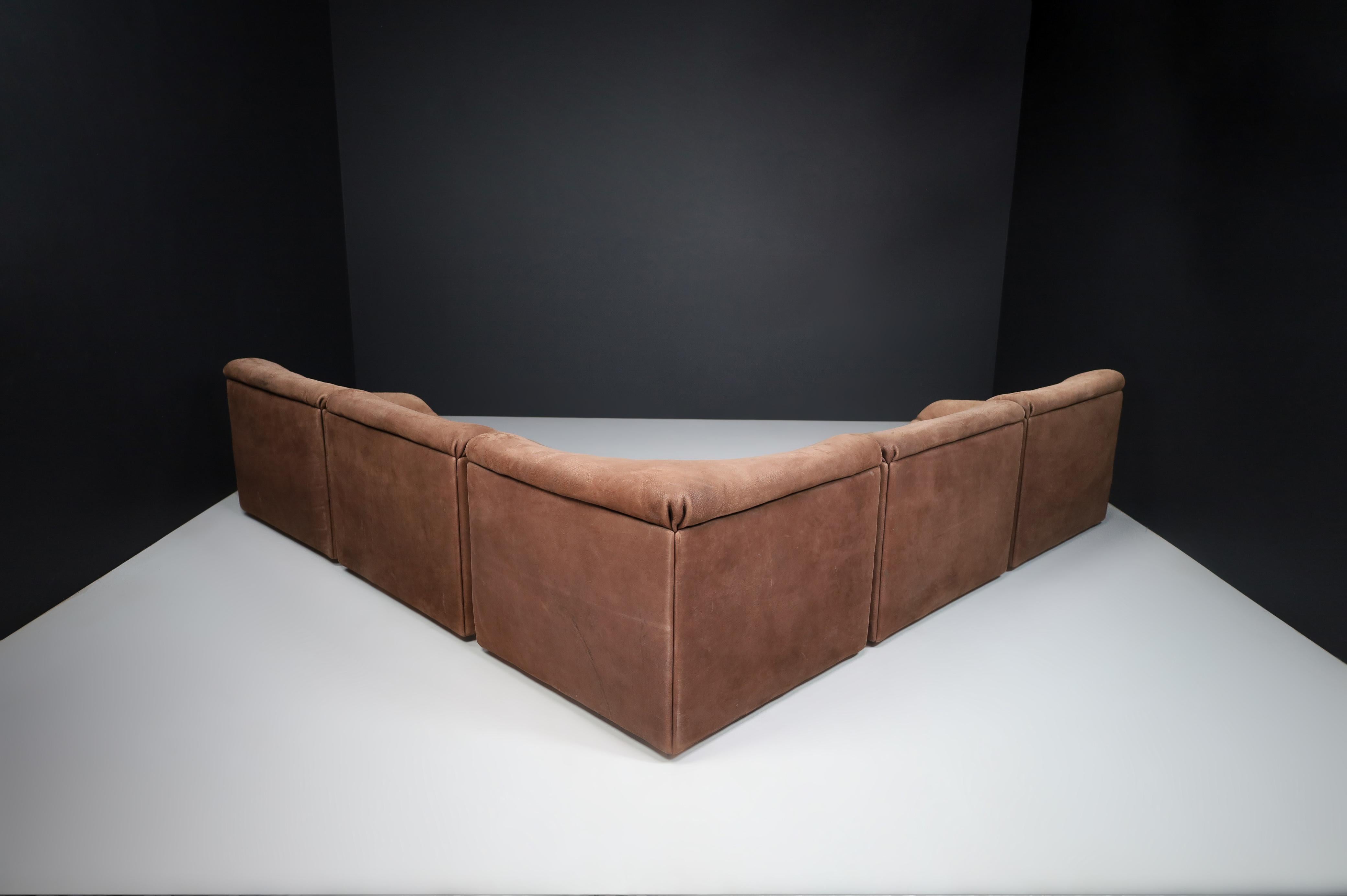 De Sede DS46 Sectional Sofa-Livingroomset in Buffalo Leather, Switzerland 1970s 4