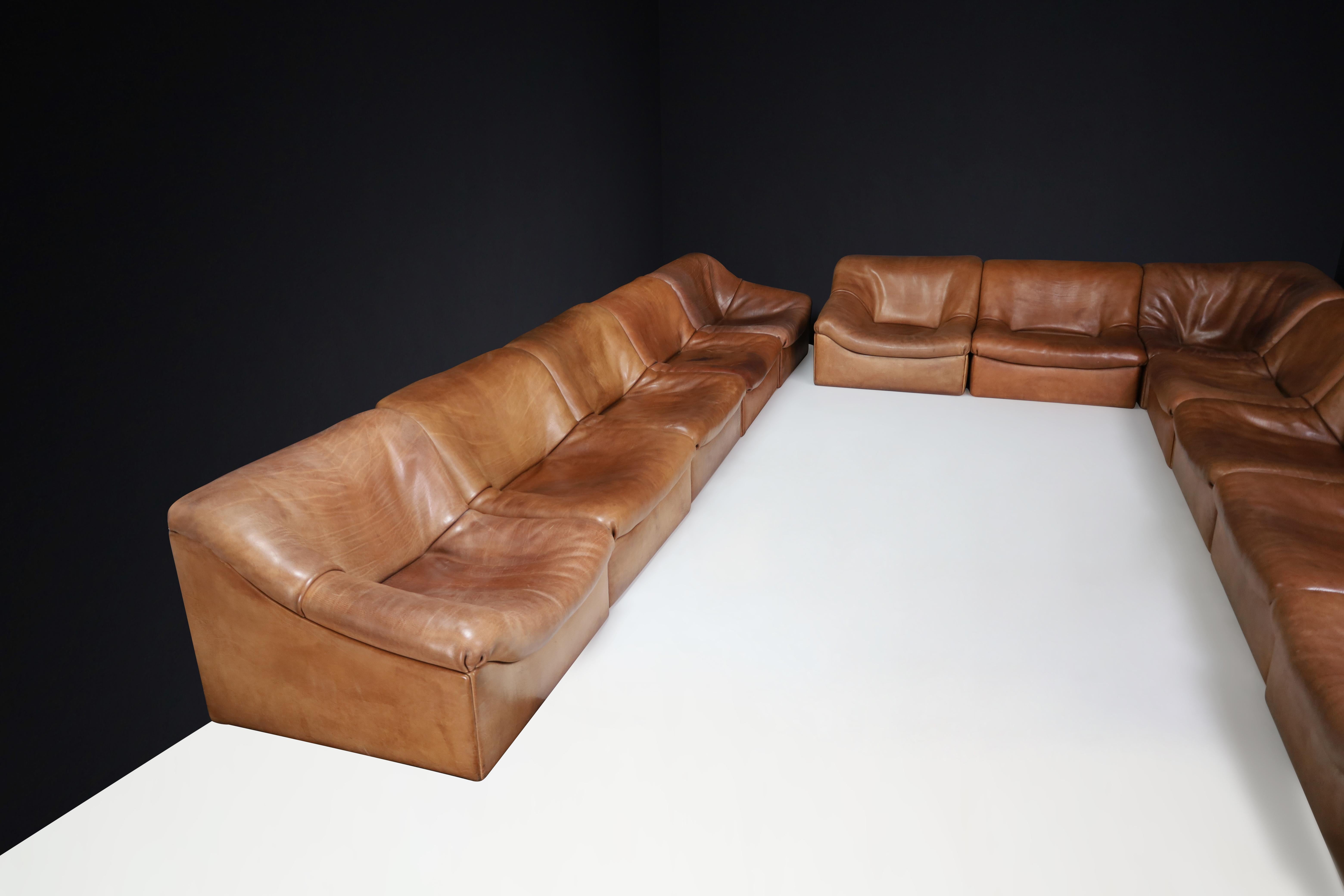 De Sede Ds46 Sectional Sofa-Livingroomset in Buffalo Leather, Switzerland 1970s For Sale 6