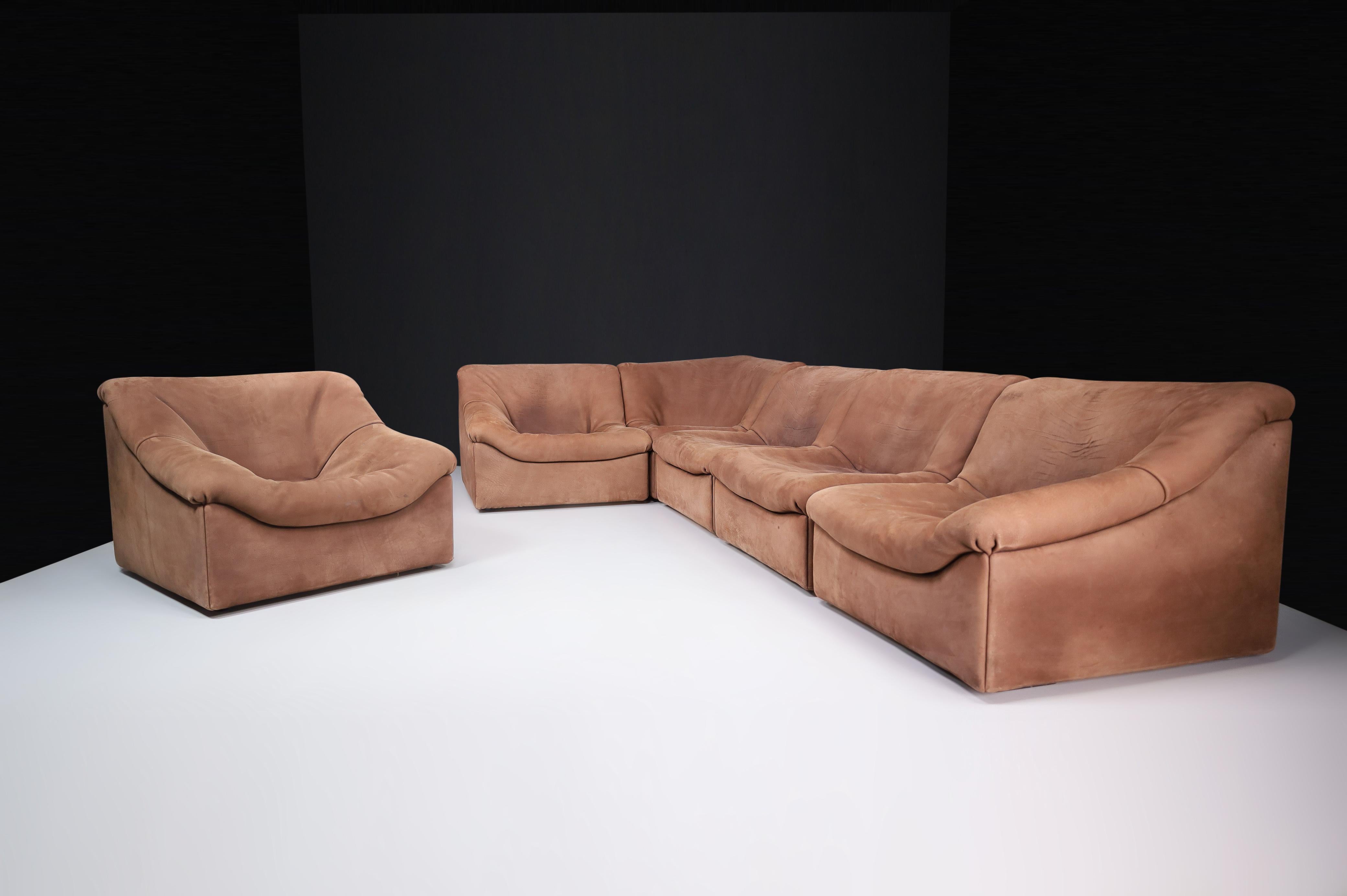 De Sede DS46 Sectional Sofa-Livingroomset in Buffalo Leather, Switzerland 1970s 5