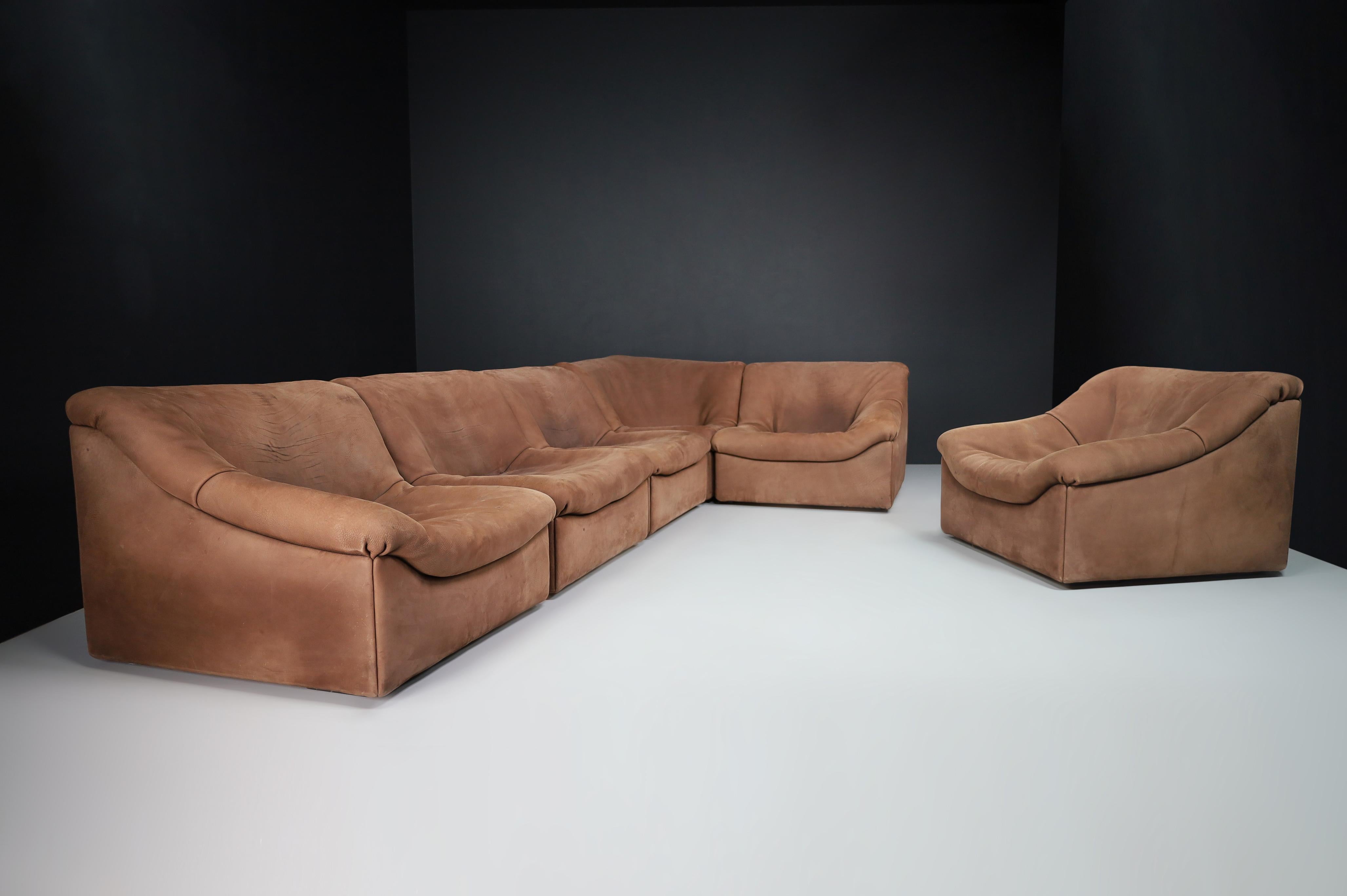 De Sede DS46 Sectional Sofa-Livingroomset in Buffalo Leather, Switzerland 1970s For Sale 7
