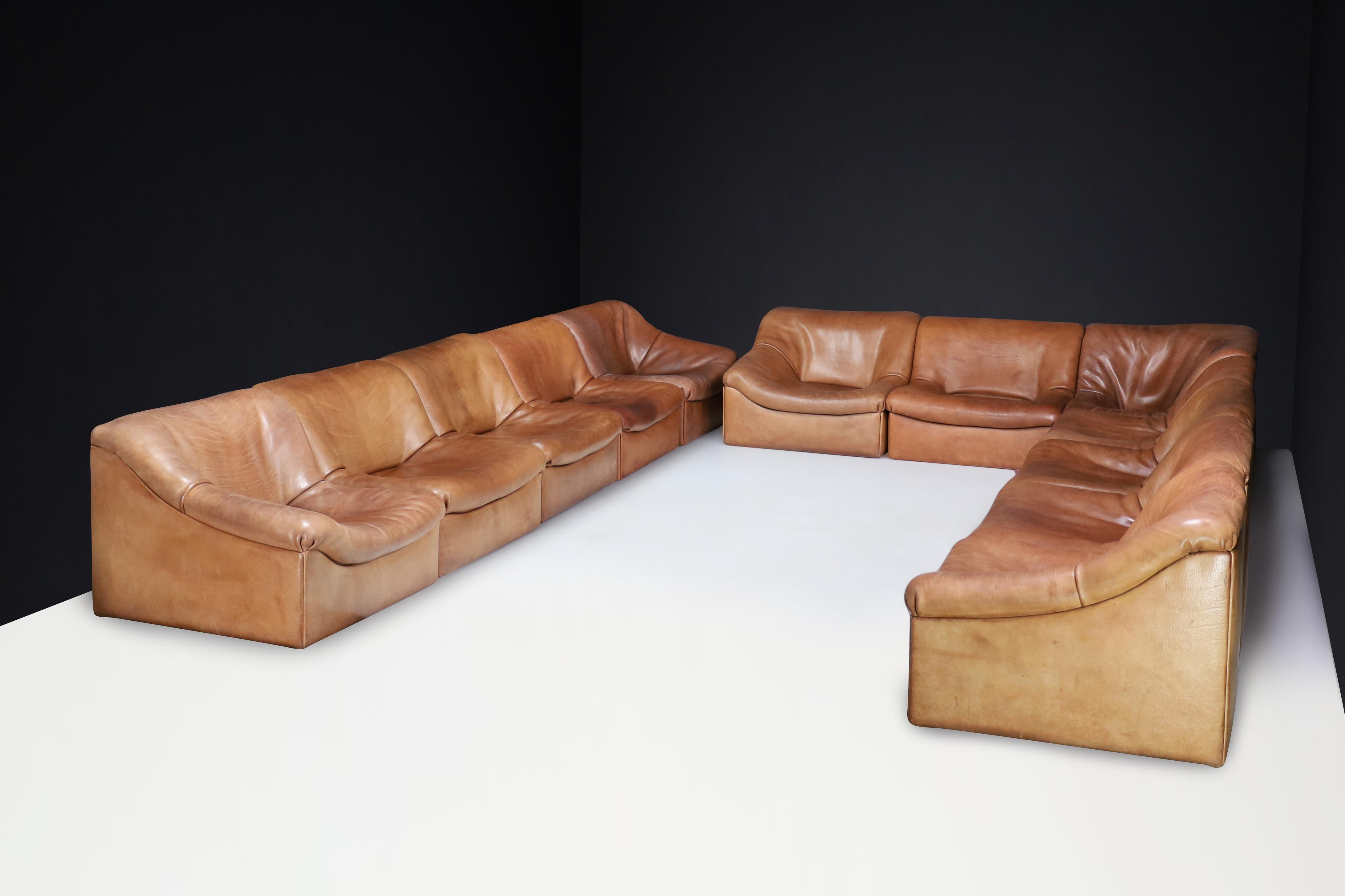 De Sede Ds46 Sectional Sofa-Livingroomset in Buffalo Leather, Switzerland 1970s For Sale 8