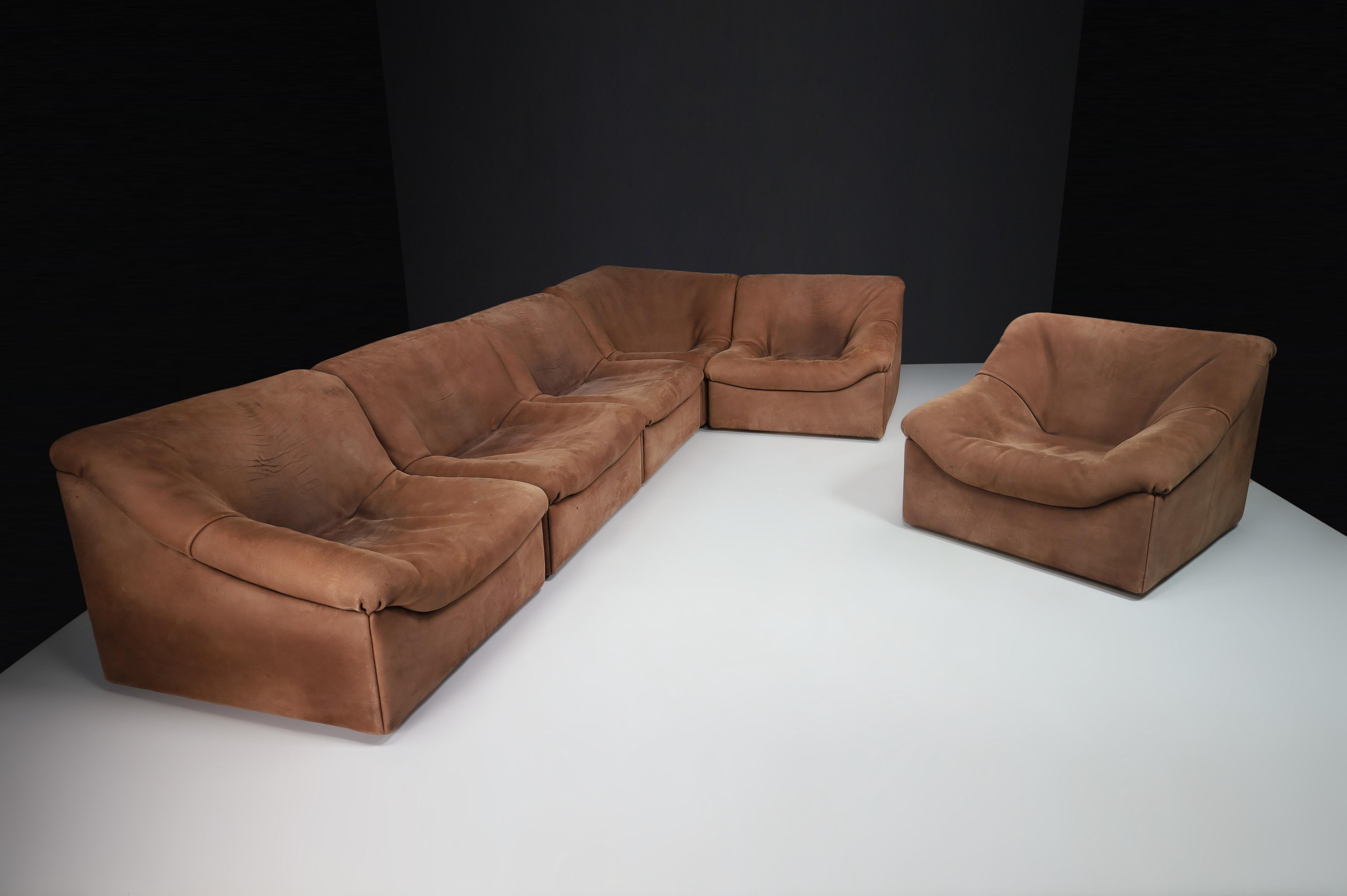 De Sede DS46 Sectional Sofa-Livingroomset in Buffalo Leather, Switzerland 1970s For Sale 8