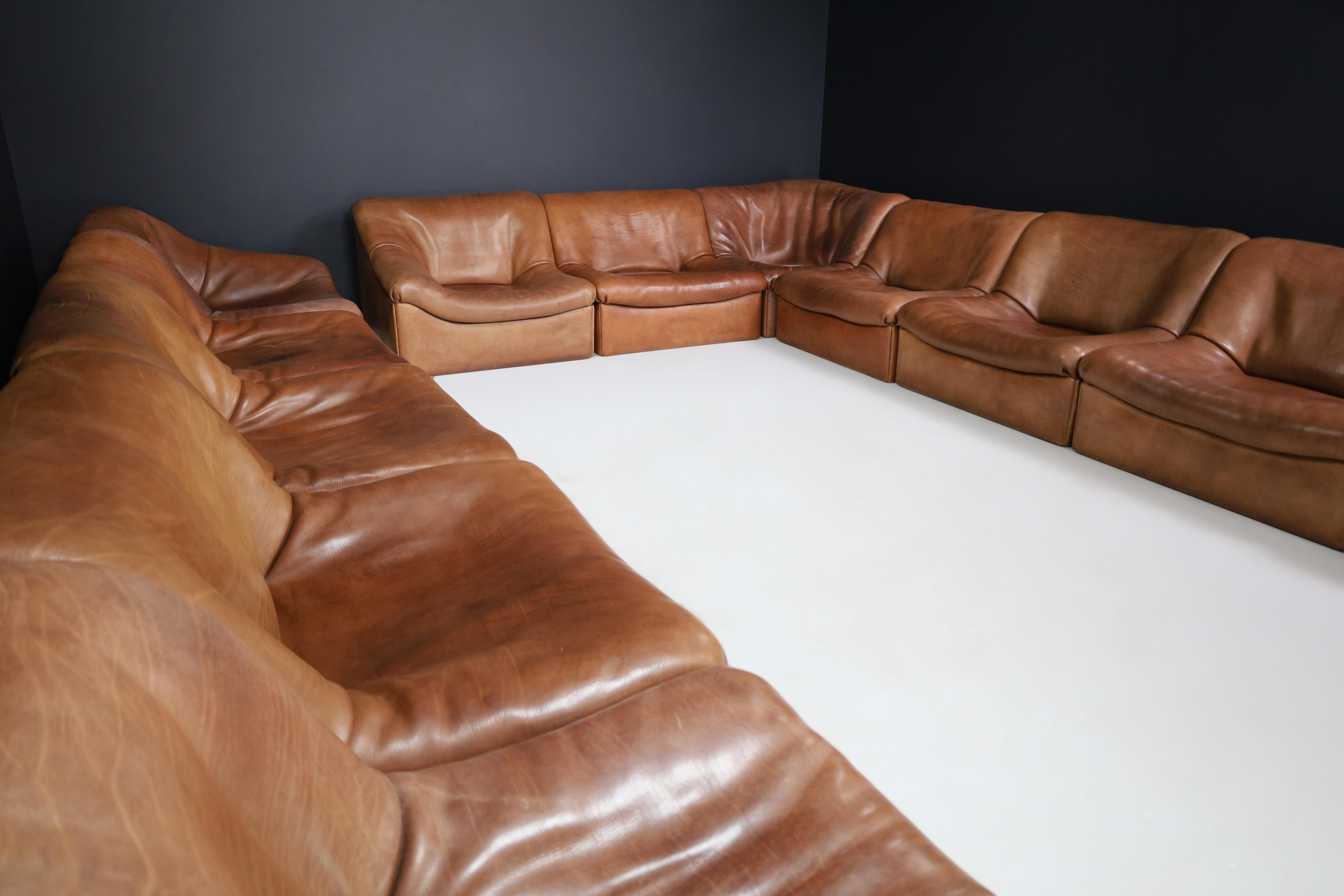 De Sede Ds46 Sectional Sofa-Livingroomset in Buffalo Leather, Switzerland 1970s For Sale 9