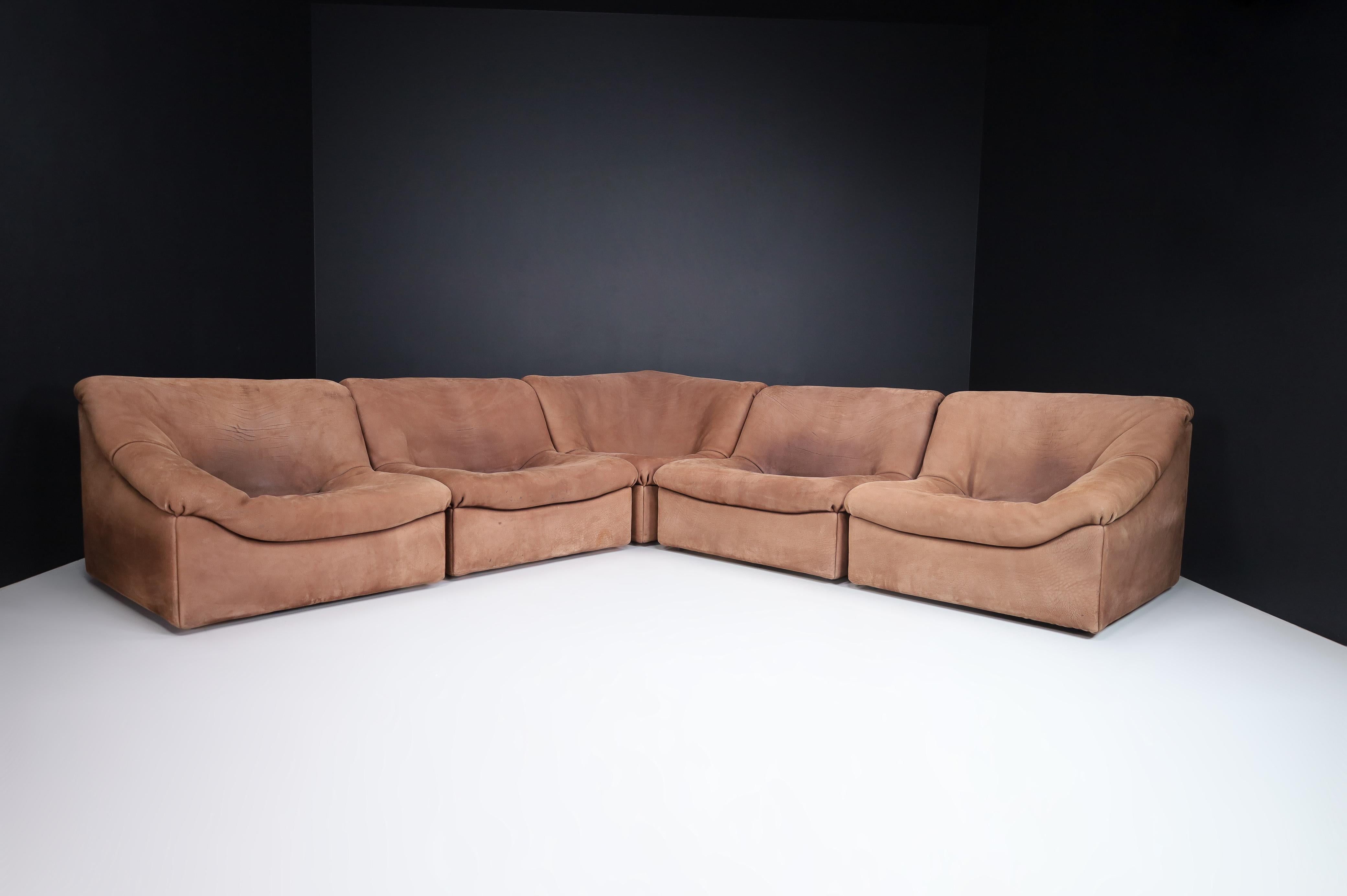 De Sede DS46 Sectional Sofa-Livingroomset in Buffalo Leather, Switzerland 1970s For Sale 9