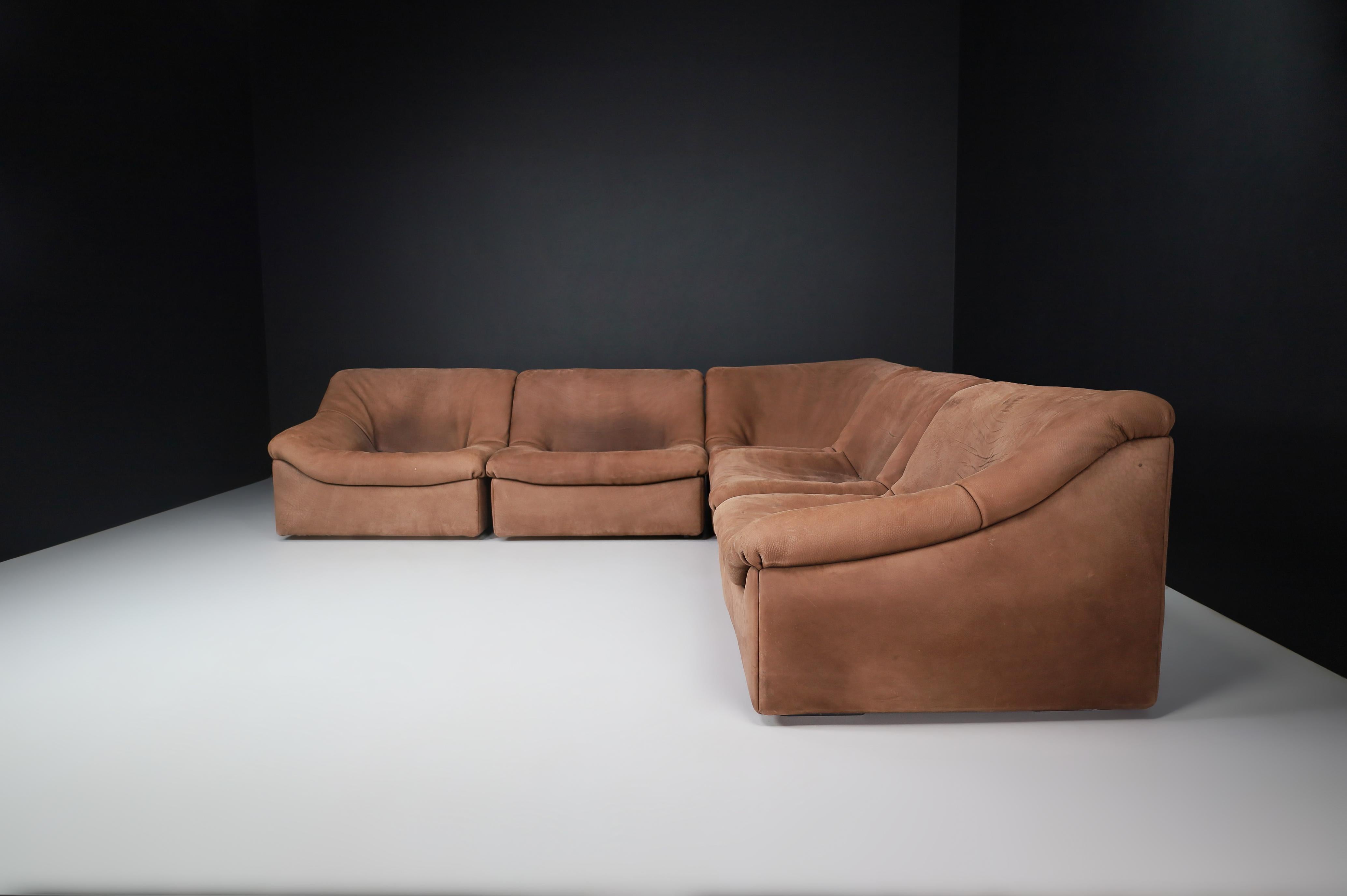 De Sede DS46 Sectional Sofa-Livingroomset in Buffalo Leather, Switzerland 1970s 9