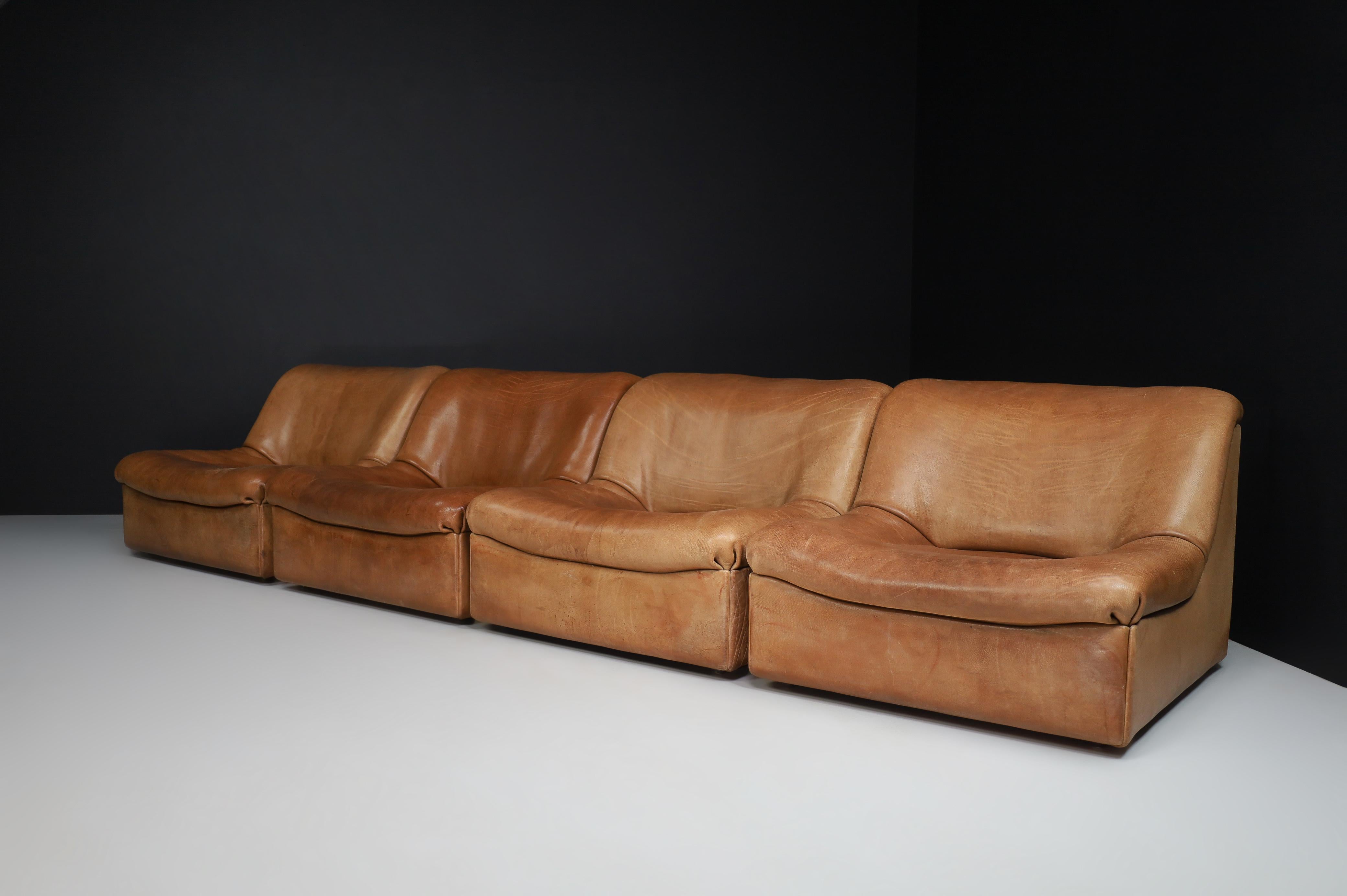 De Sede Ds46 Sectional Sofa-Livingroomset in Buffalo Leather, Switzerland 1970s For Sale 8