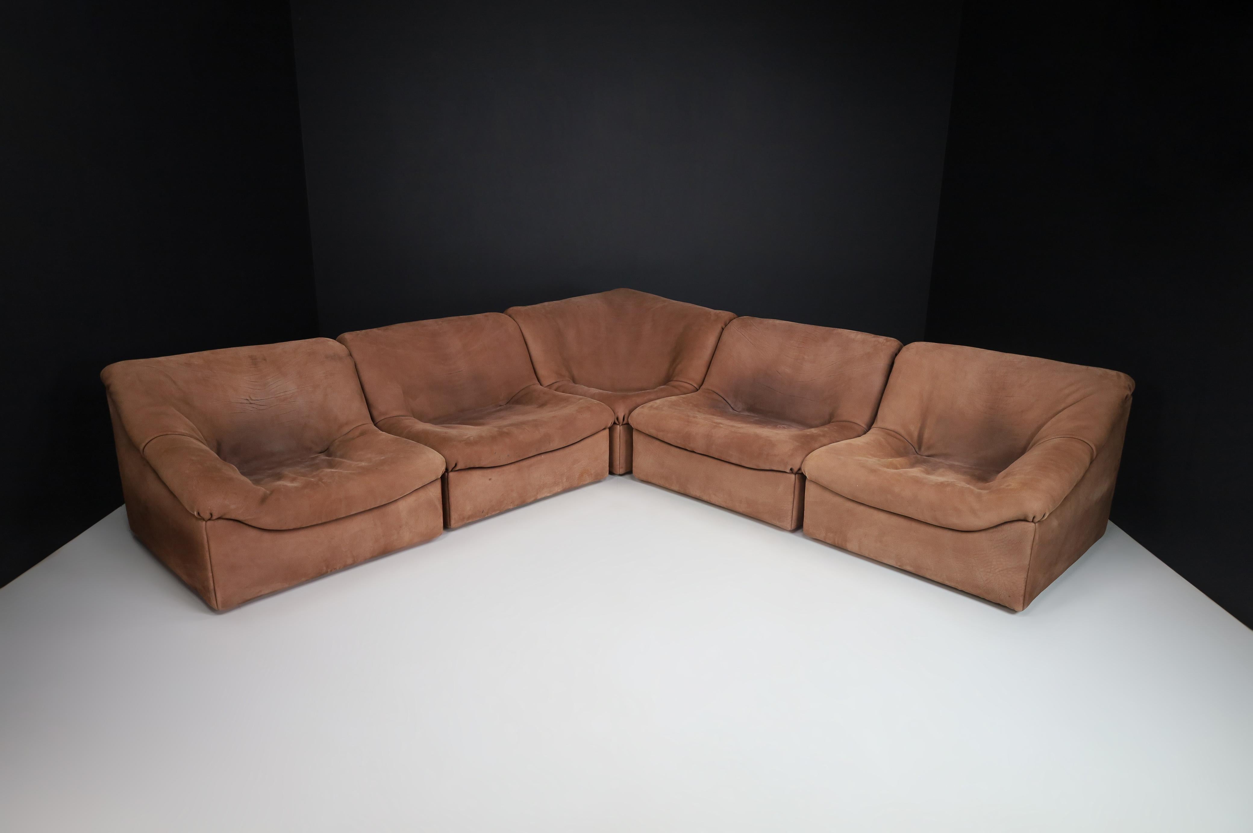 De Sede DS46 Sectional Sofa-Livingroomset in Buffalo Leather, Switzerland 1970s 10