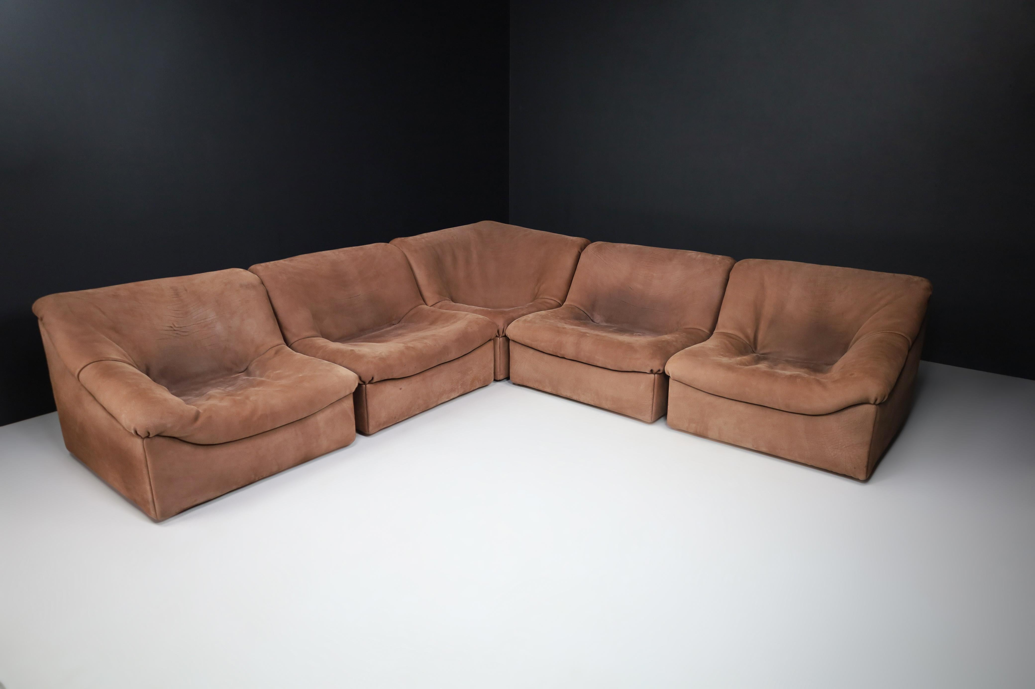 De Sede DS46 Sectional Sofa-Livingroomset in Buffalo Leather, Switzerland 1970s For Sale 11