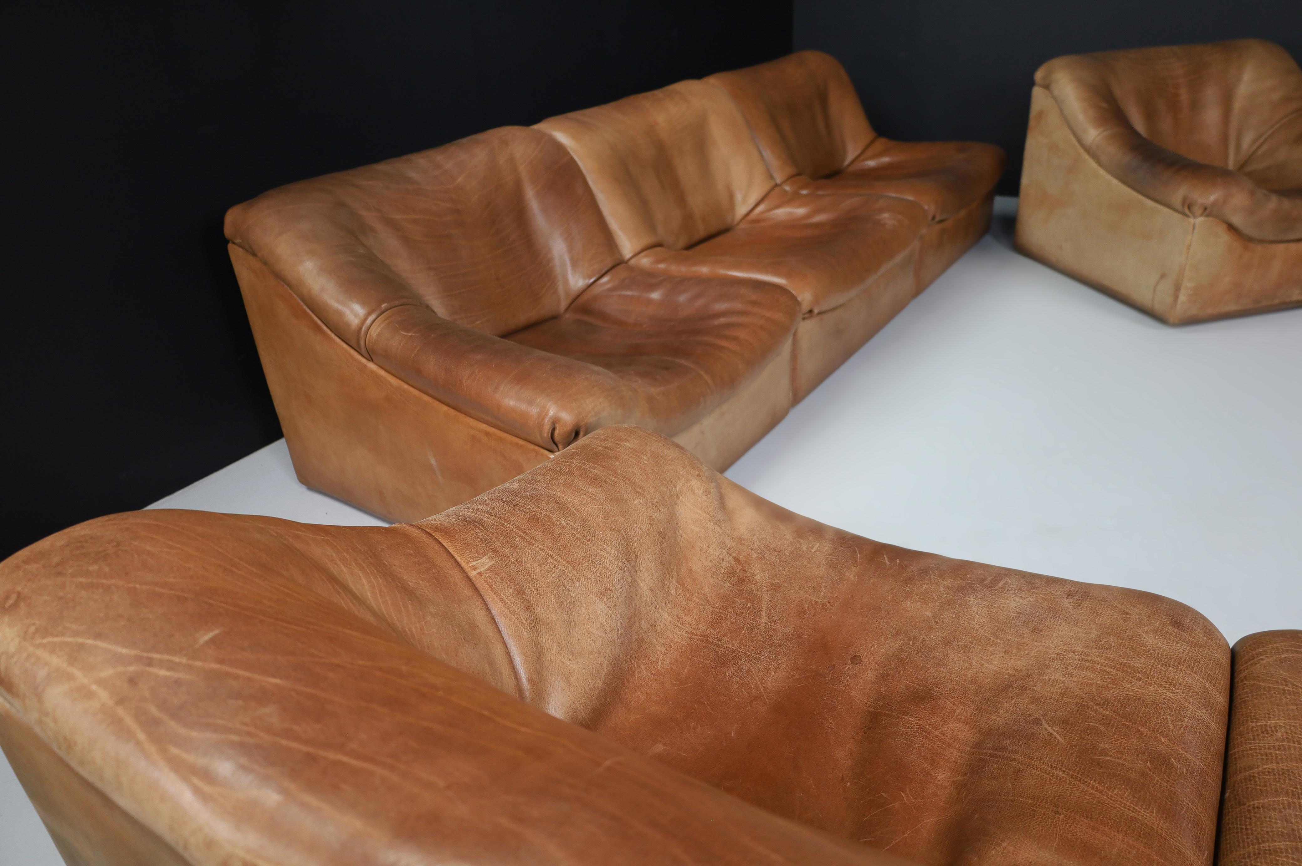 20ième siècle Canapé-lit sectionnel De Sede Ds46 en cuir de buffle, Suisse, années 1970 en vente