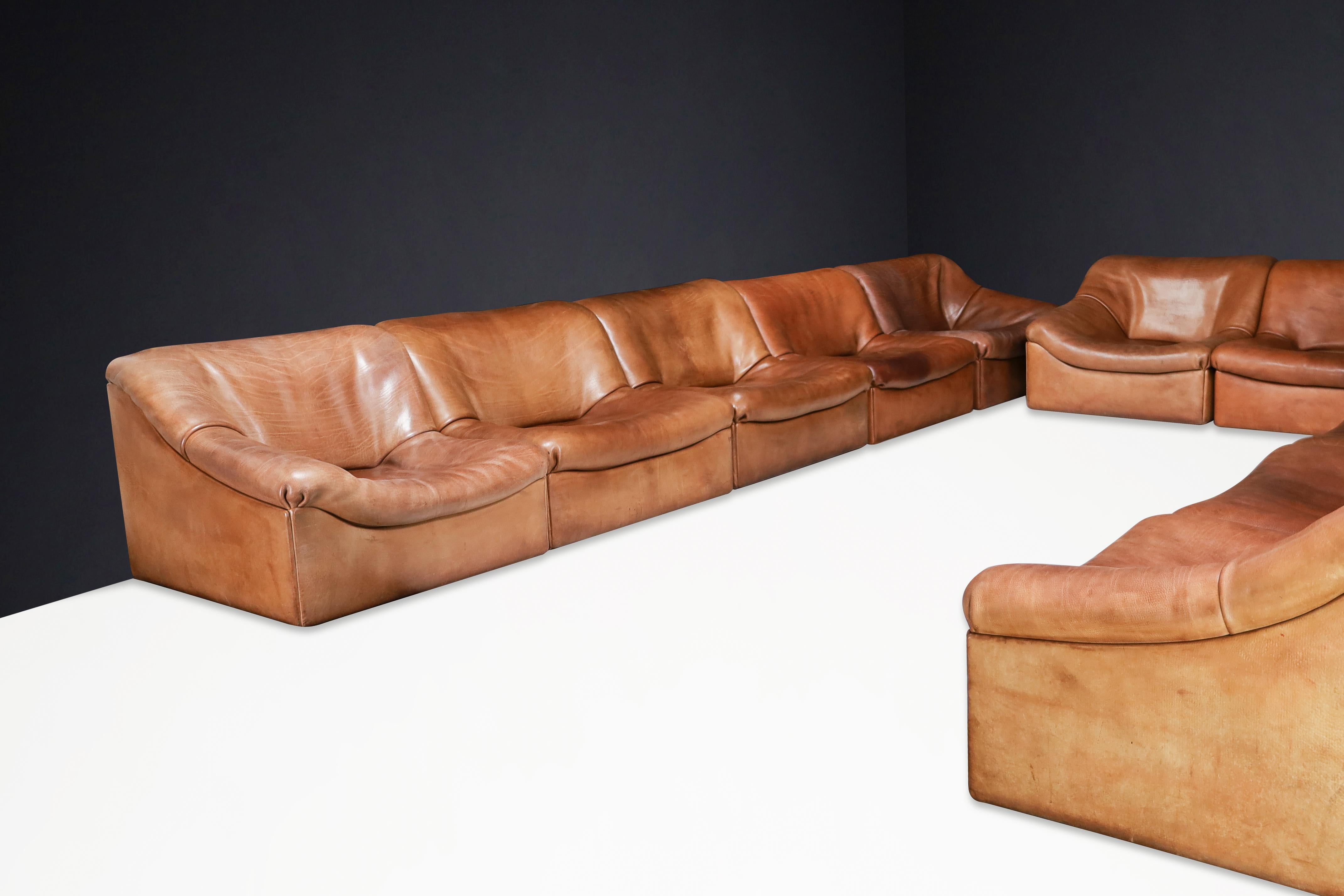 De Sede Ds46 Sectional Sofa-Livingroomset in Buffalo Leather, Switzerland 1970s For Sale 2