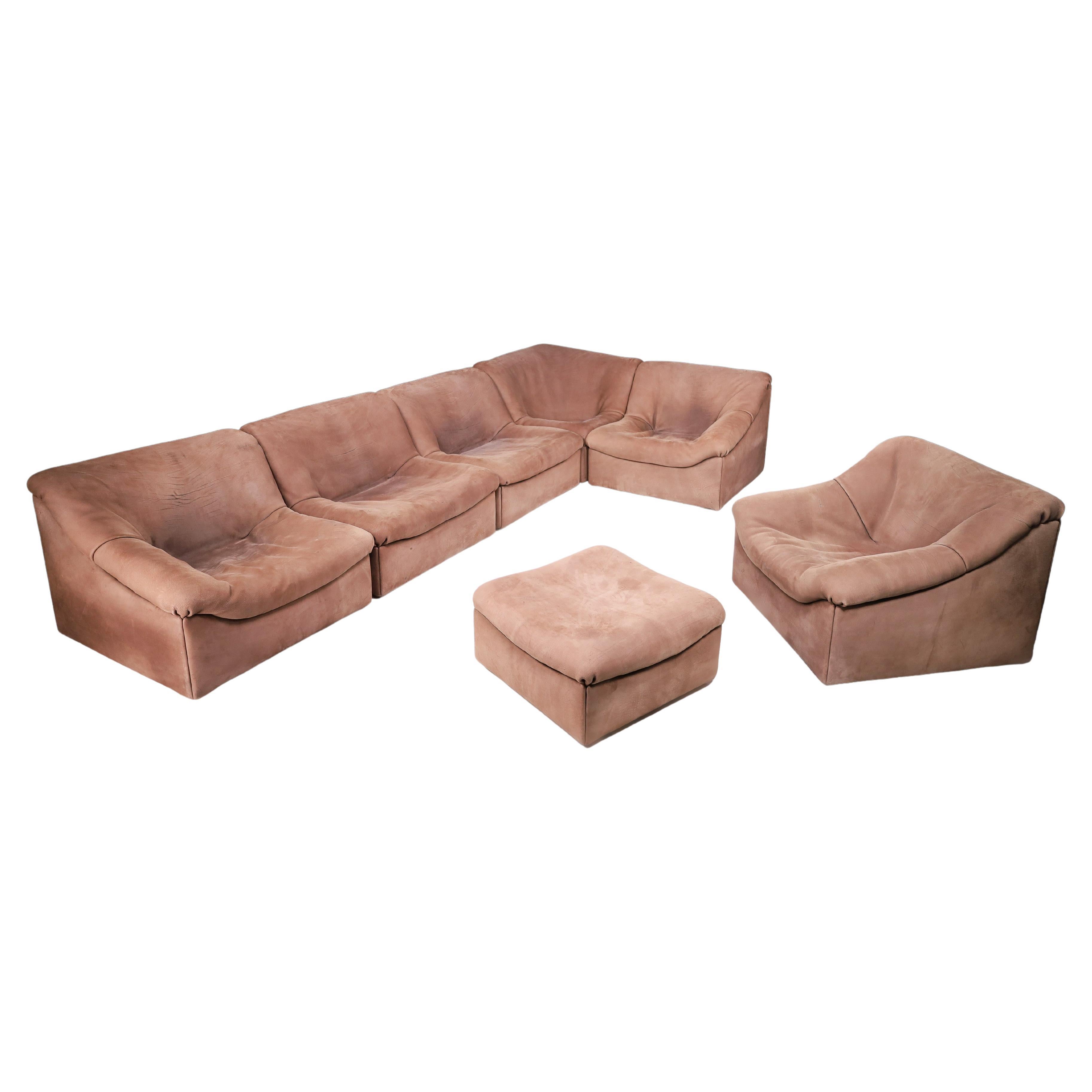 De Sede DS46 Sectional Sofa-Livingroomset in Buffalo Leather, Switzerland 1970s