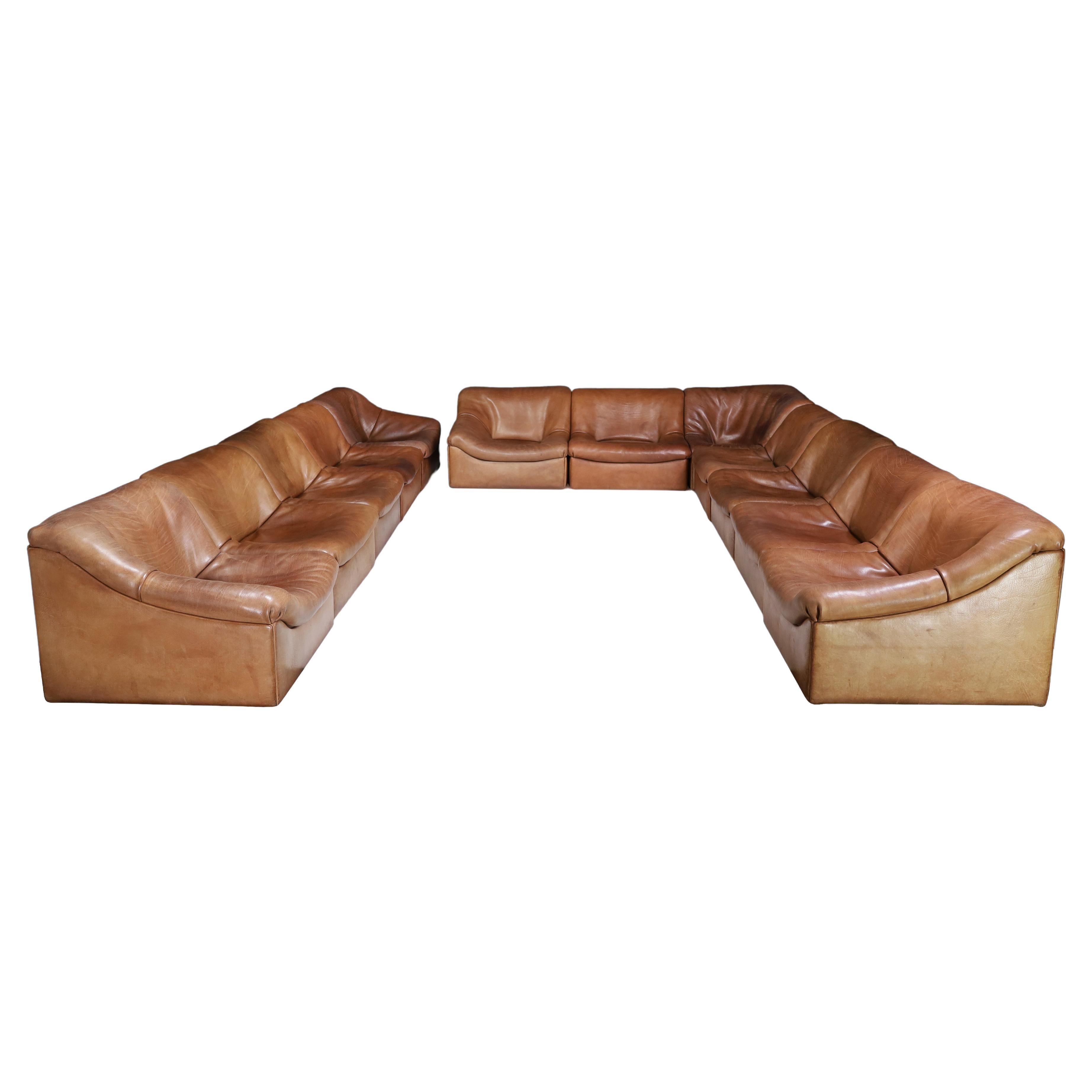 De Sede Ds46 Modulares Sofa-Wohnzimmerset aus Buffalo-Leder, Schweiz 1970er Jahre