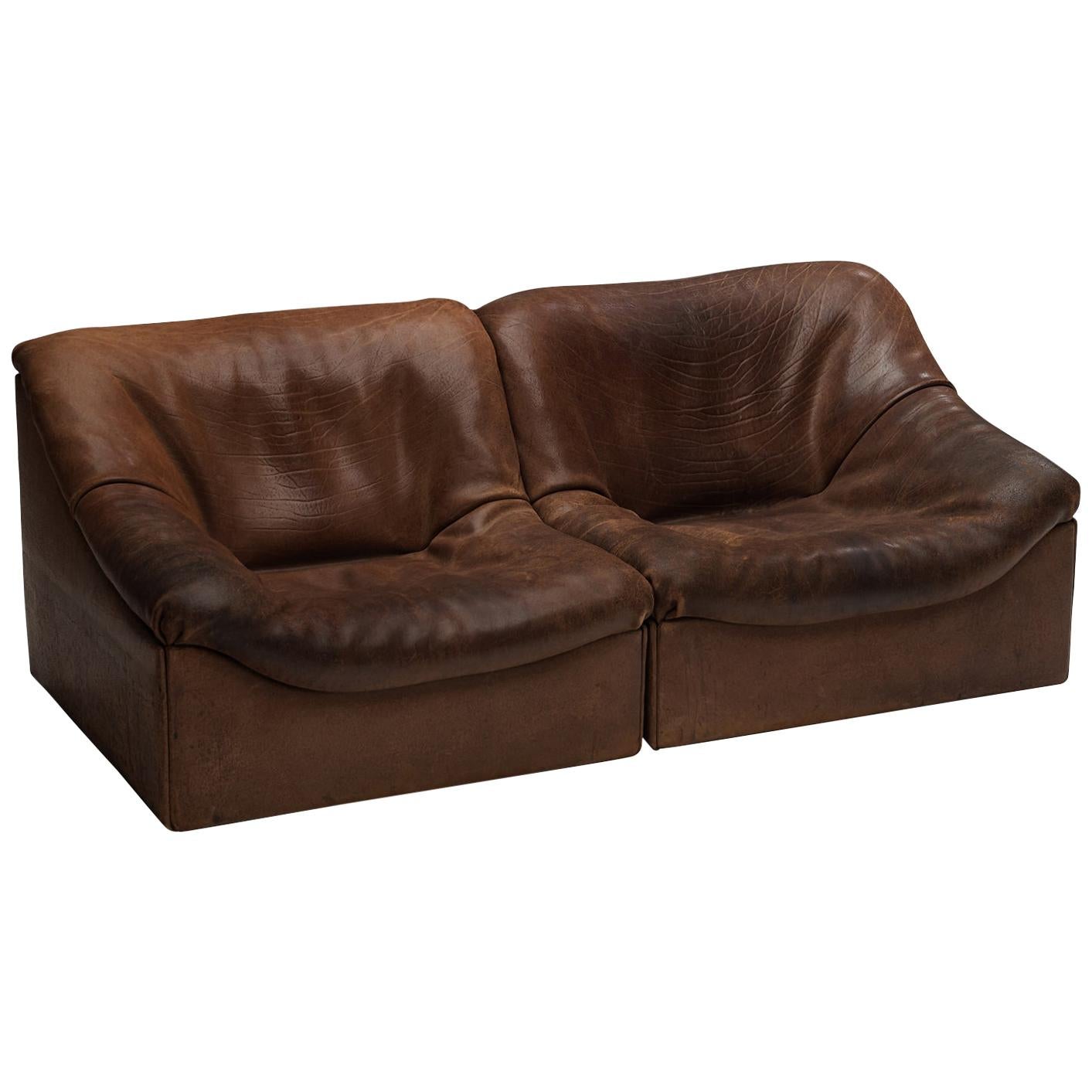 De Sede Sectional Sofa 'DS-46' in Brown Leather