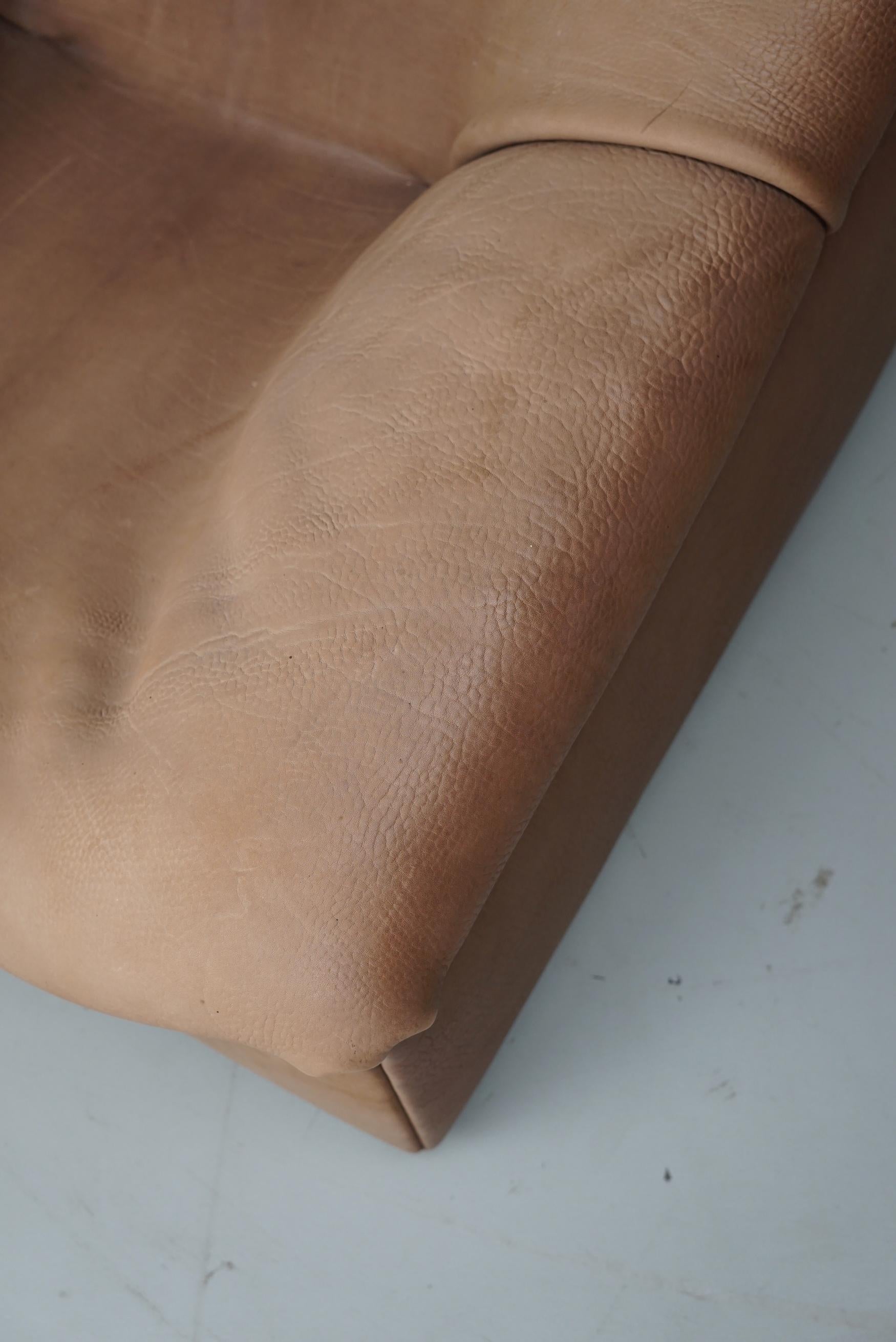 De Sede DS46 Tan / Beige Buffalo Leder-Loungesessel, Schweiz (Moderne der Mitte des Jahrhunderts) im Angebot