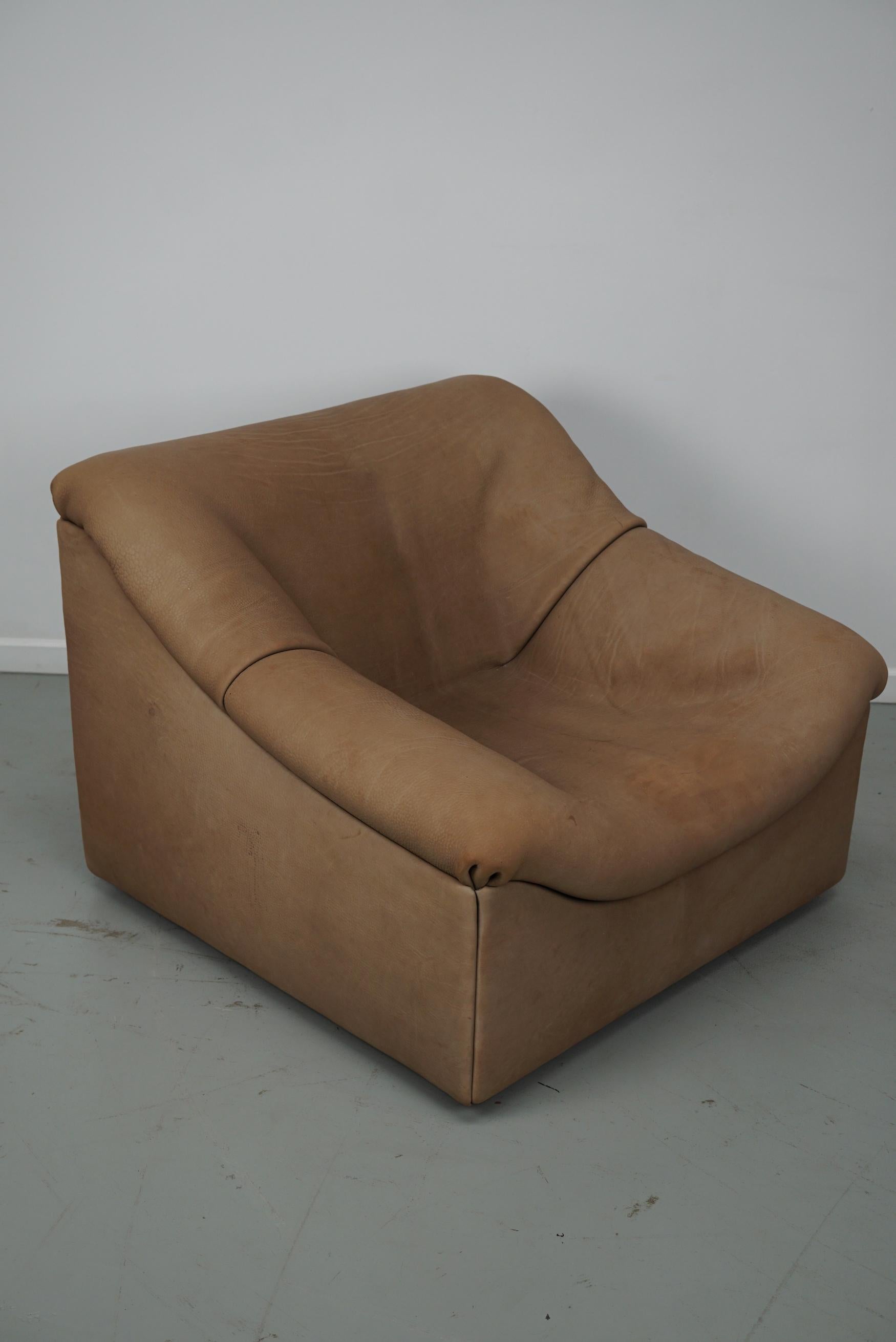 De Sede DS46 Tan / Beige Buffalo Leder-Loungesessel, Schweiz im Angebot 1