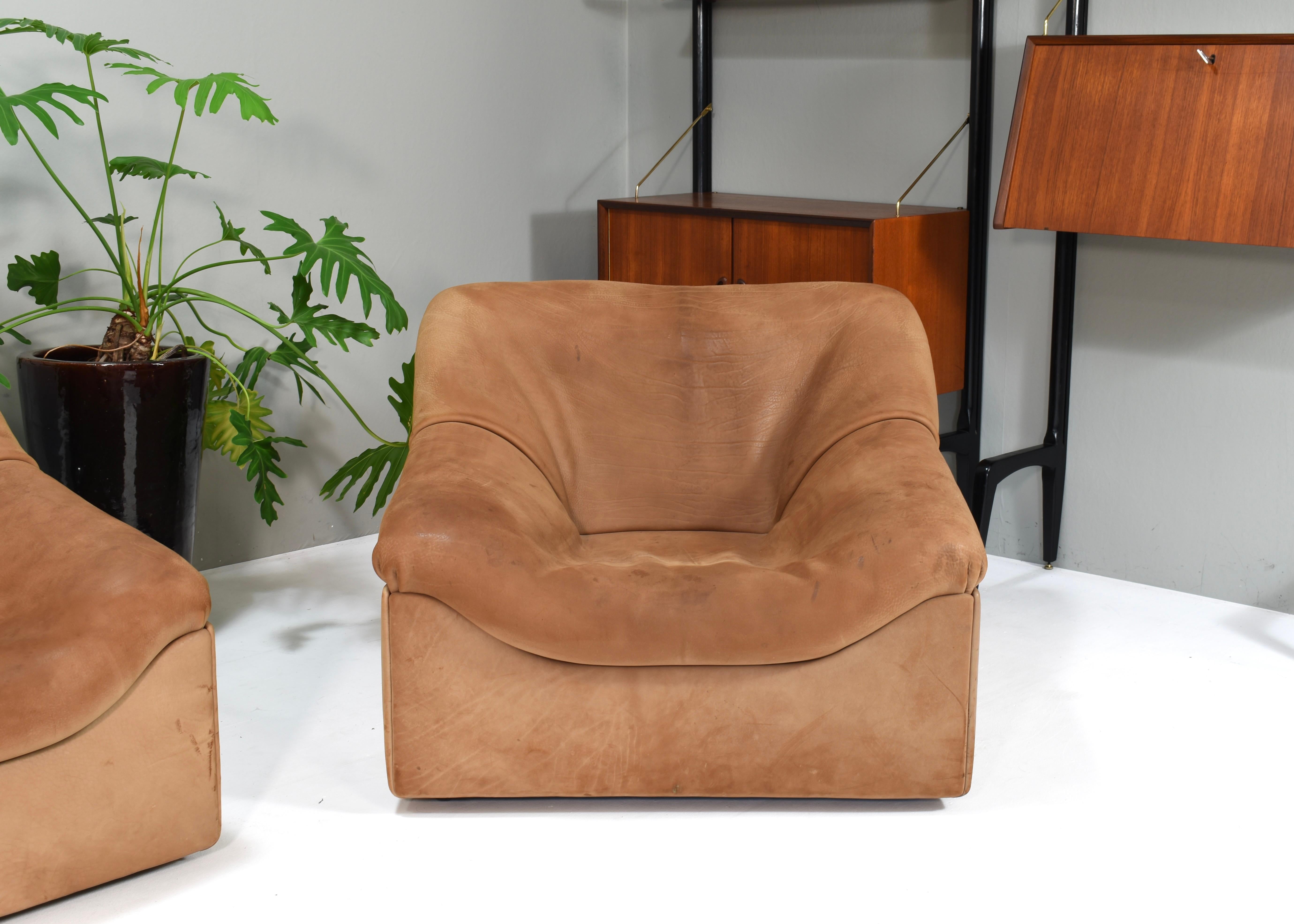 Svizzero Poltrona De Sede DS46 Tan Buffalo Leather Lounge, Svizzera - 1976 in vendita