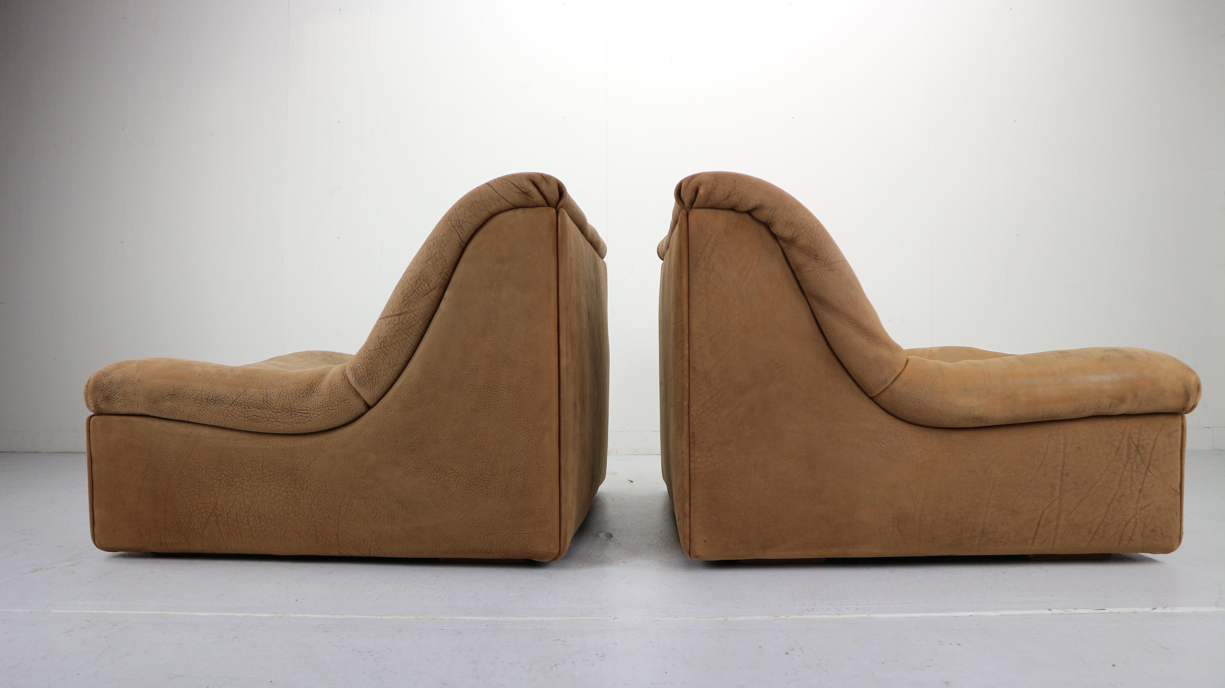 De Sede- DS46 Two-Piece Sectional Sofa in Buffalo Leather, Switzerland, 1970s 1