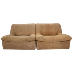 De Sede- DS46 Two-Piece Sectional Sofa in Buffalo Leather, Switzerland, 1970s