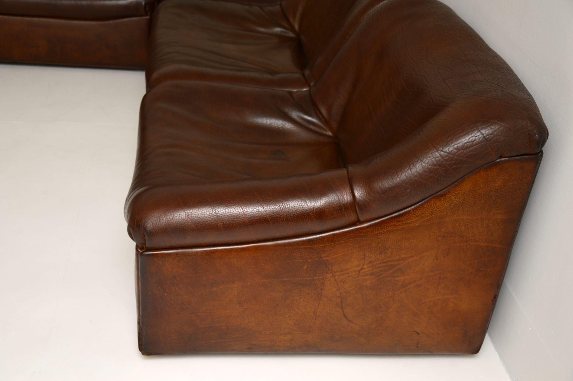 De Sede DS46 Vintage Leather Sectional Corner Sofa 1