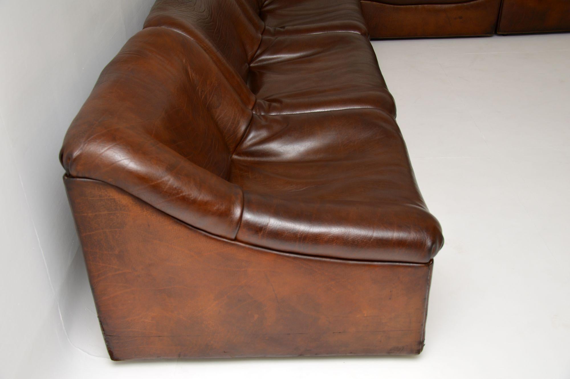 De Sede DS46 Vintage Leather Sectional Corner Sofa 2