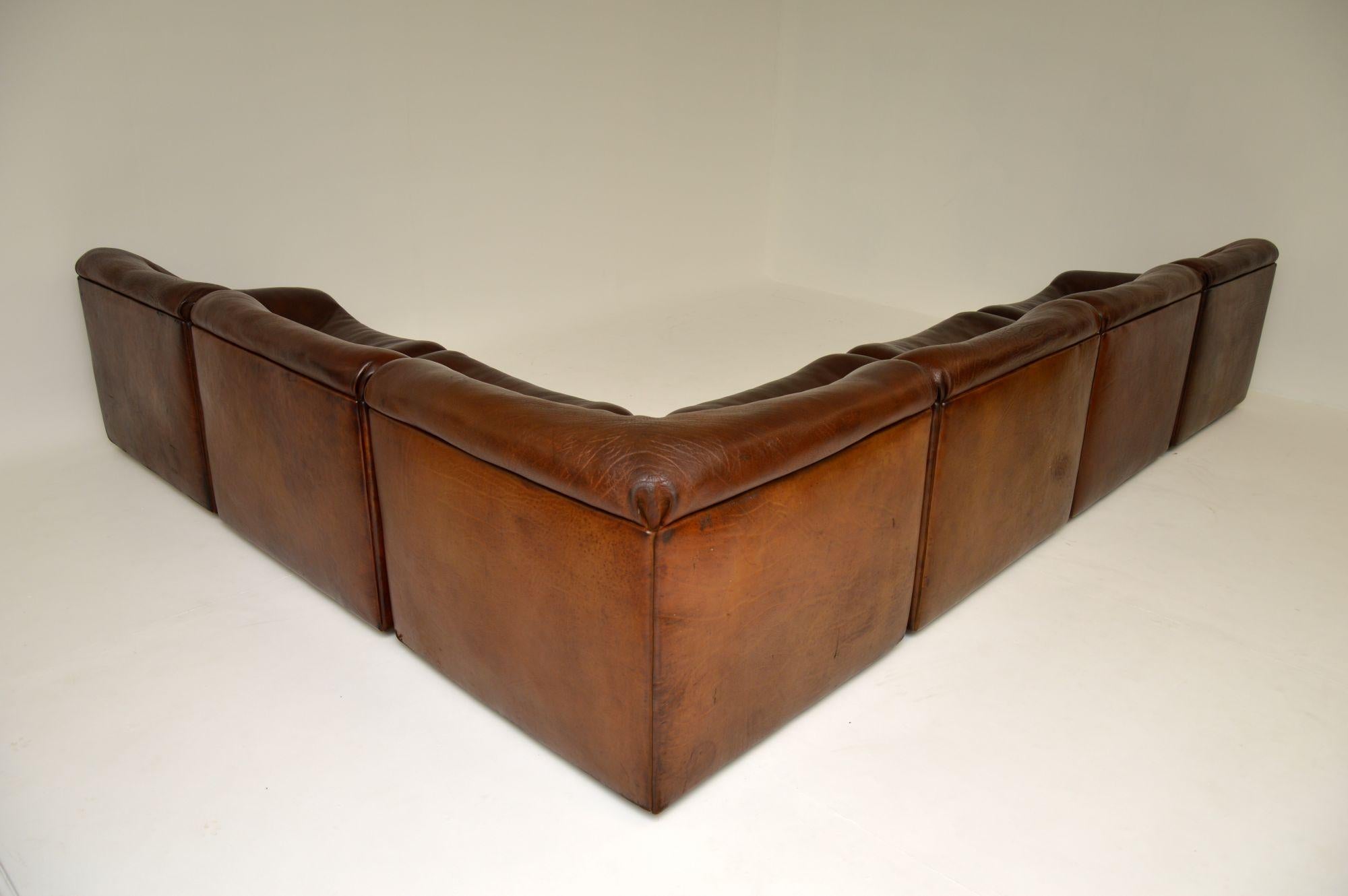De Sede DS46 Vintage Leather Sectional Corner Sofa 3