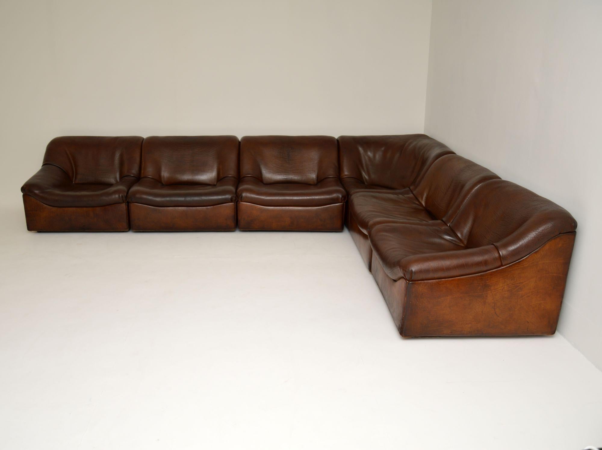 vintage leather corner sofa
