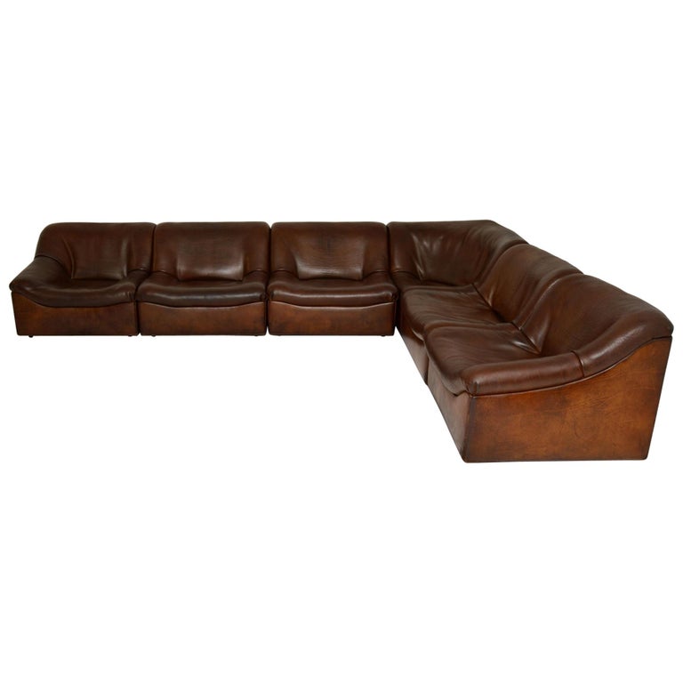 Vintage Leather Sectional Sofa
