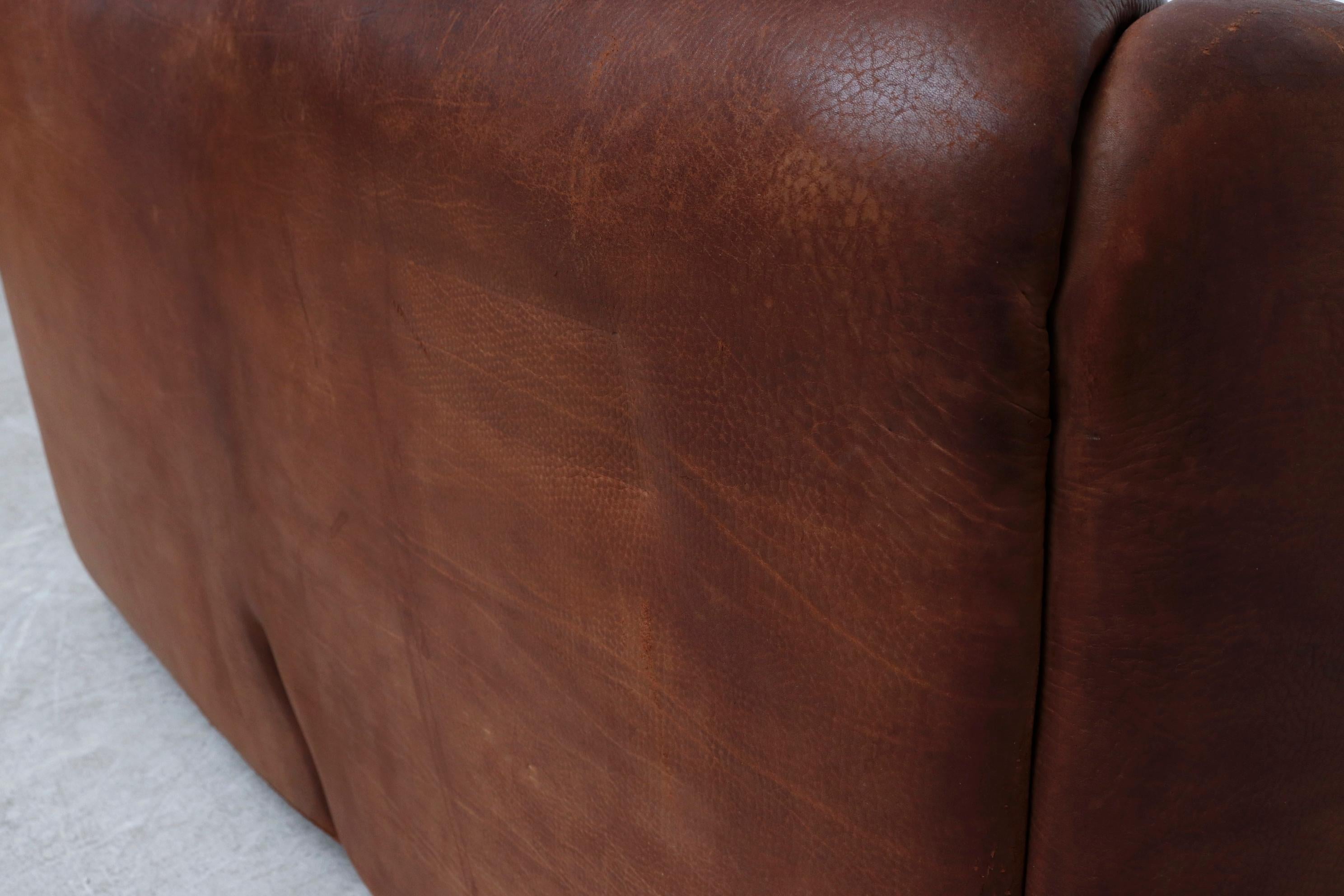 De Sede DS47 Buffalo Leather Love Seat In Good Condition In Los Angeles, CA